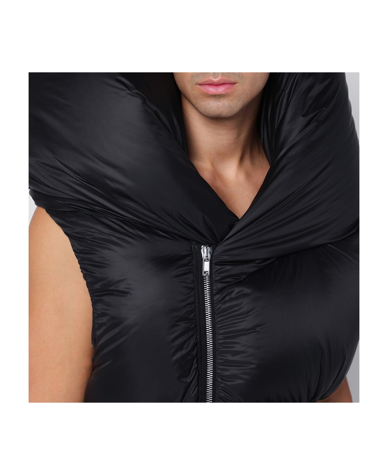 Rick Owens Anubis Black Padded Waistcoat - Black