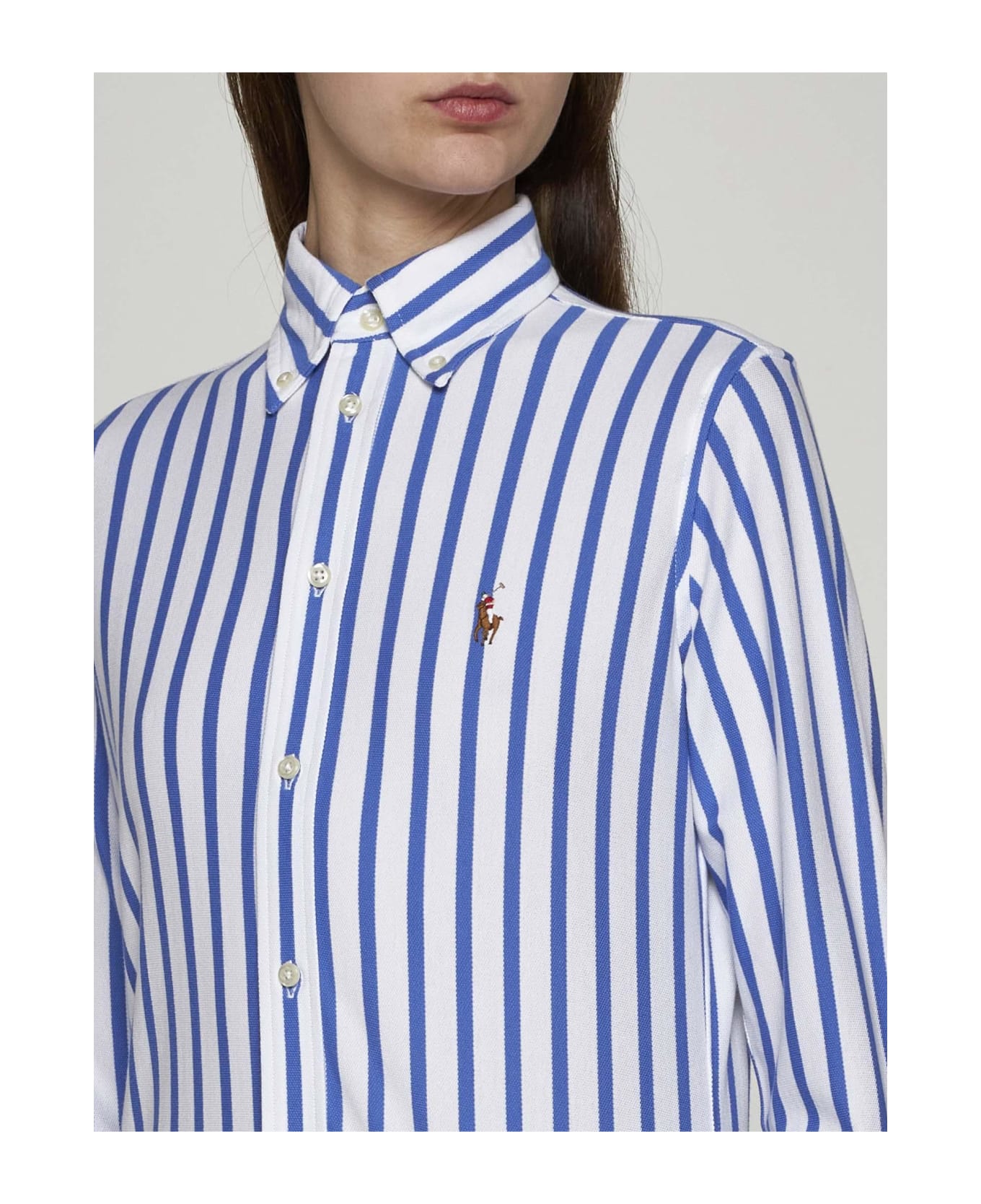 Polo Ralph Lauren Pinstriped Cotton Shirt Polo Ralph Lauren - White/maidstone blue