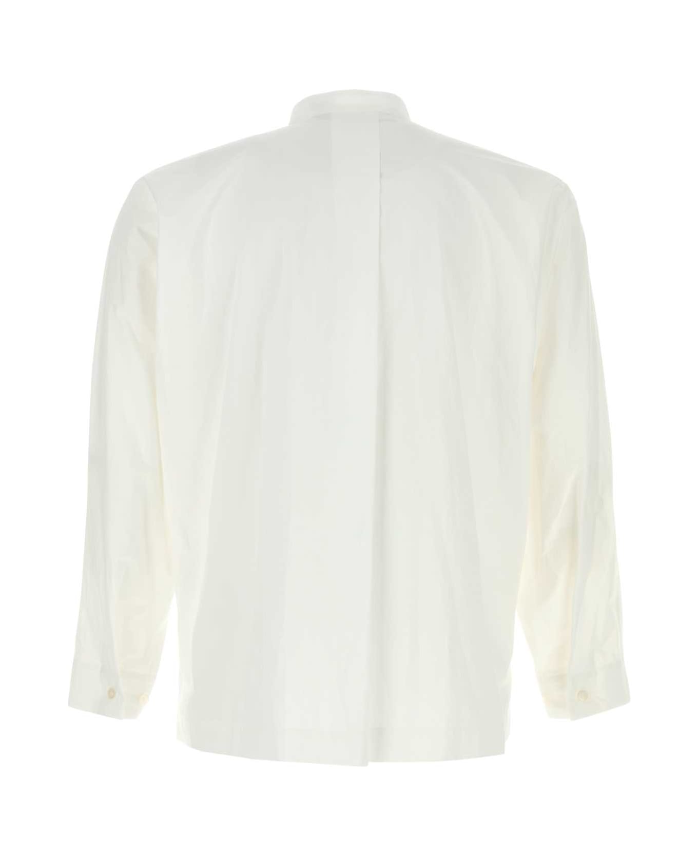 Homme Plissé Issey Miyake White Poplin Shirt - White