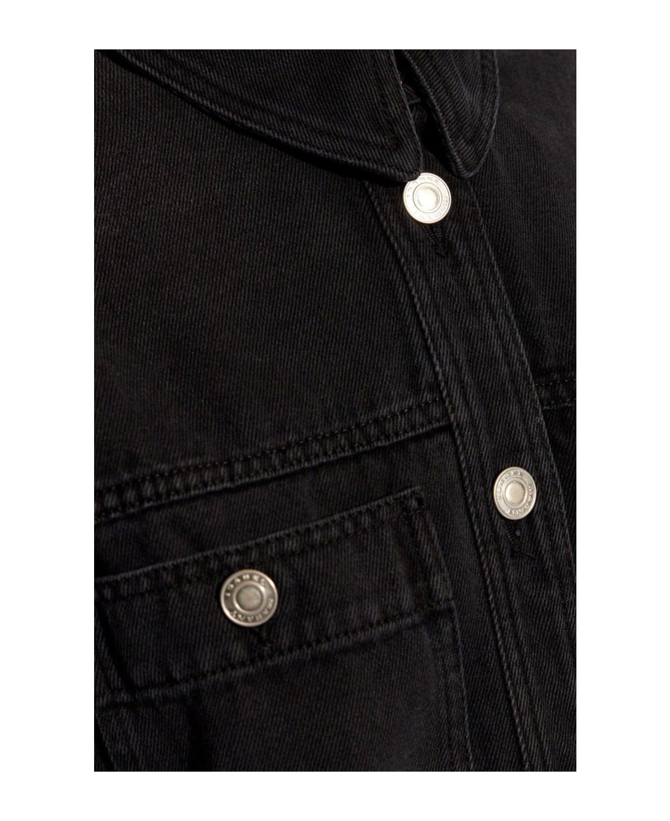 Isabel Marant Shirt With Branded Buttons In Denim - Black