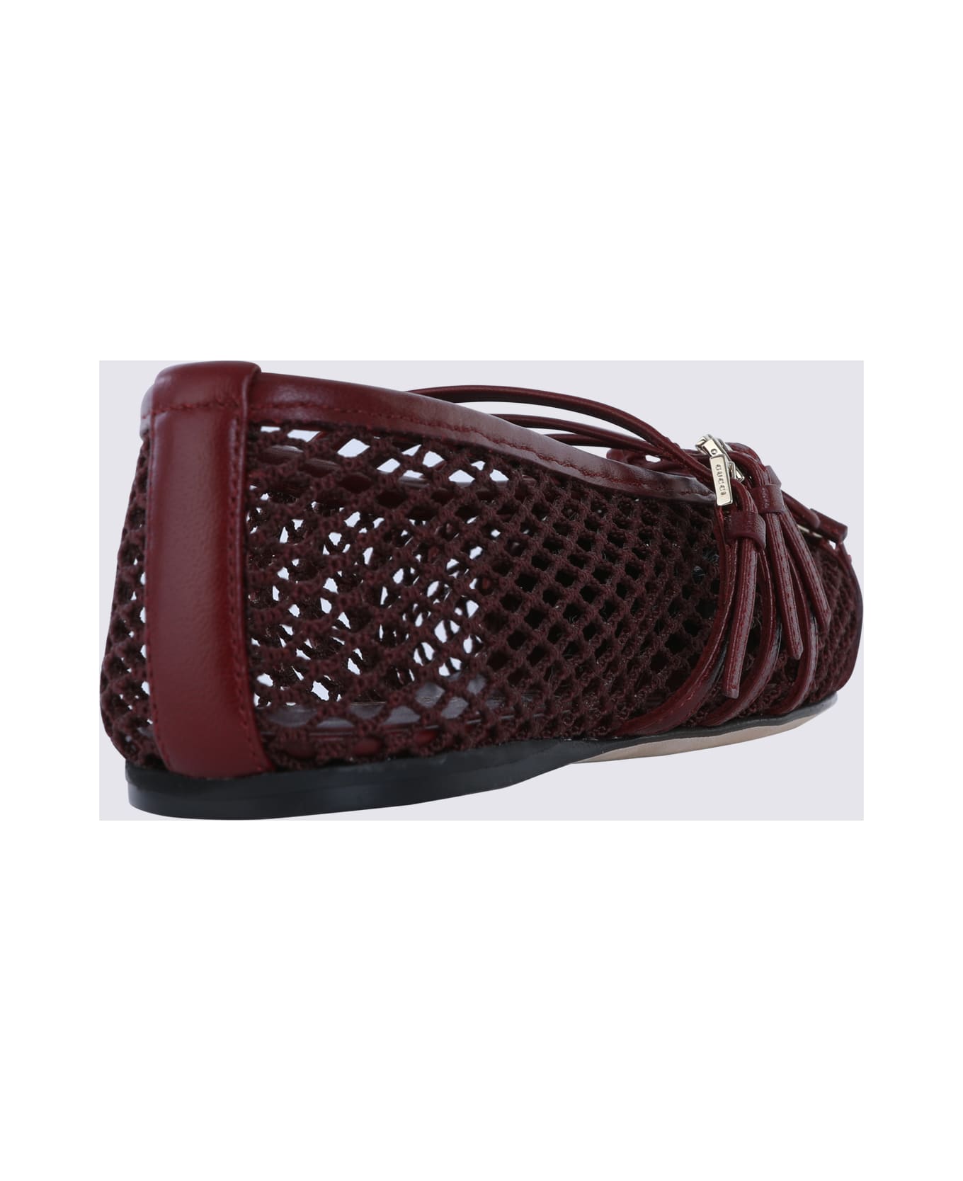 Gucci Red Ancora Leather Flats - Rosso Ancora