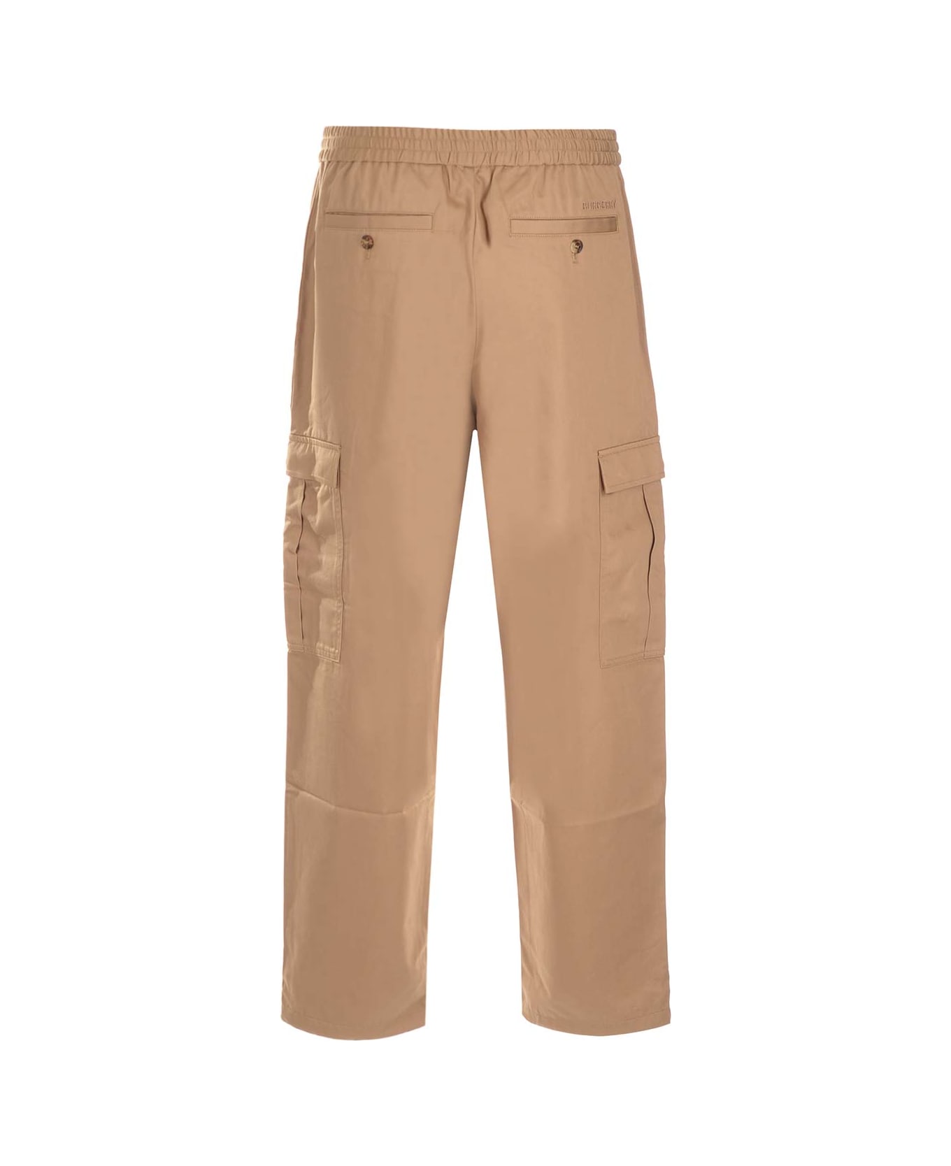 Burberry Camel Cotton Cargo Trousers - Brown