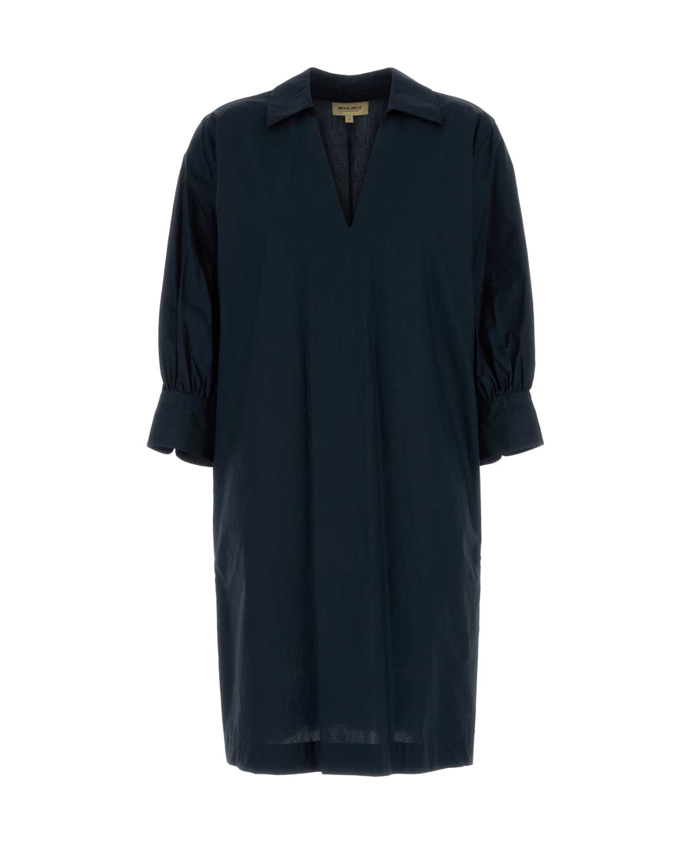 Woolrich Navy Blue Poplin Dress - BLU