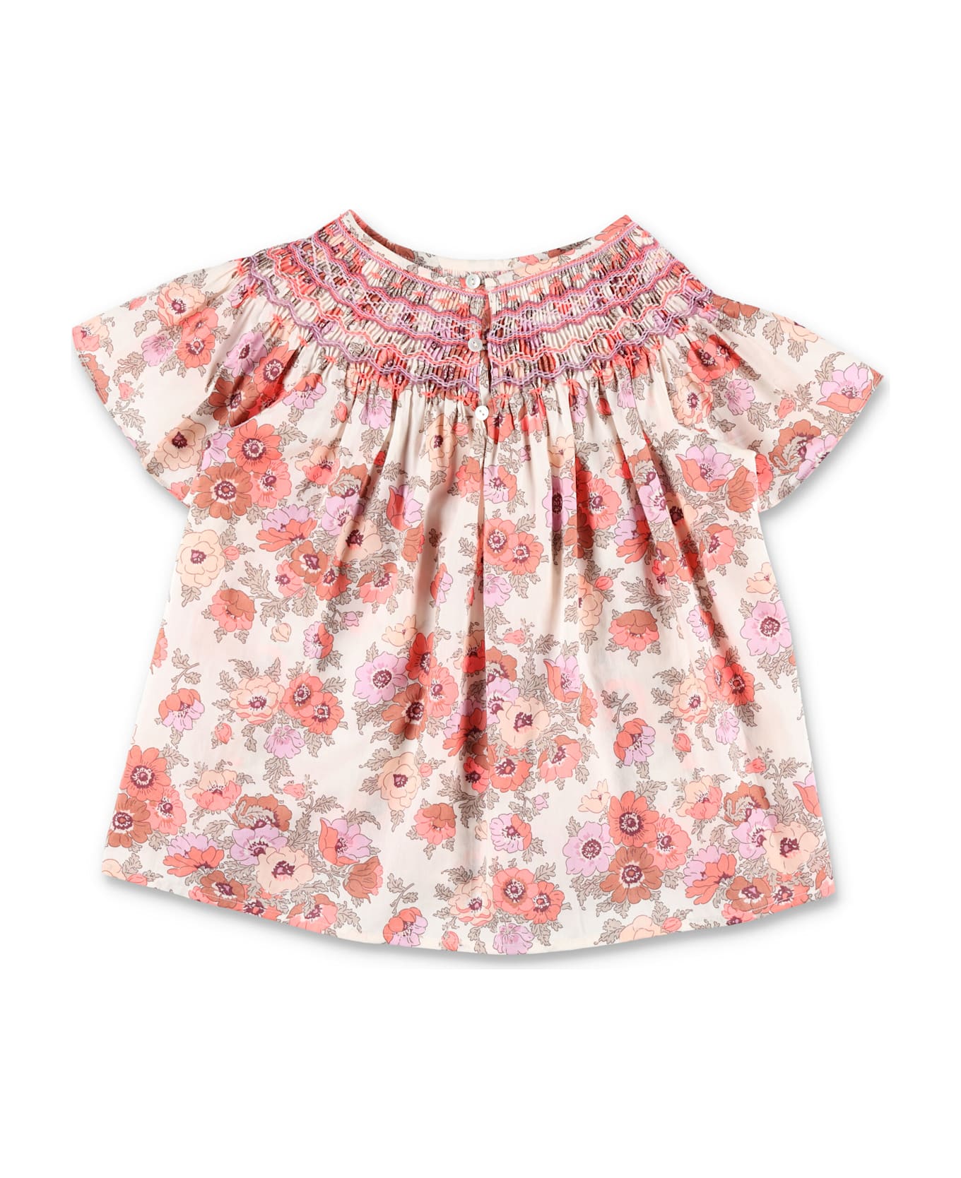 Bonpoint Kid - Adelice Smocked And Embroidered Blouse - FLORAL PRINT