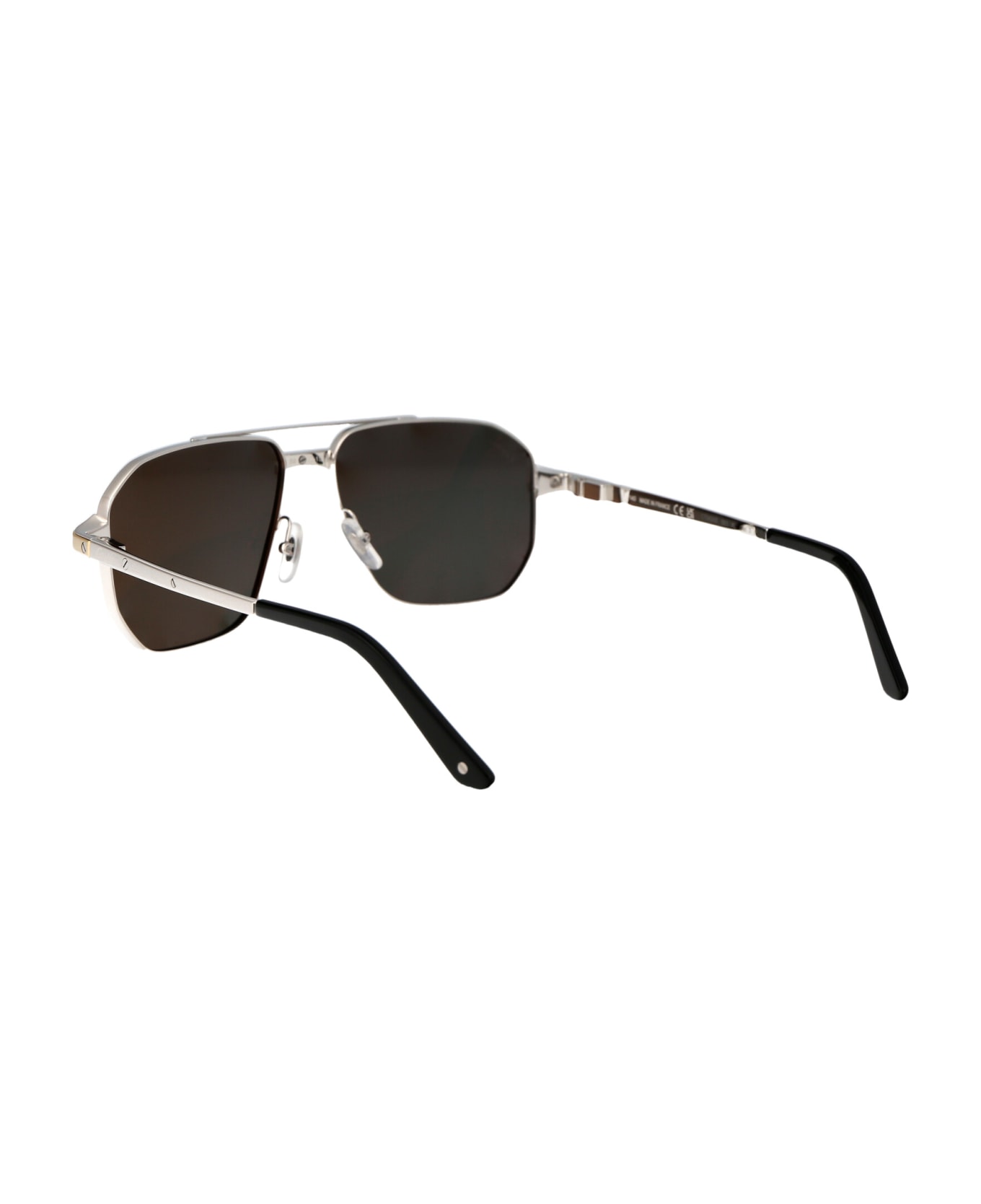Cartier Eyewear Ct0424s Sunglasses - 001 SILVER SILVER SMOKE サングラス