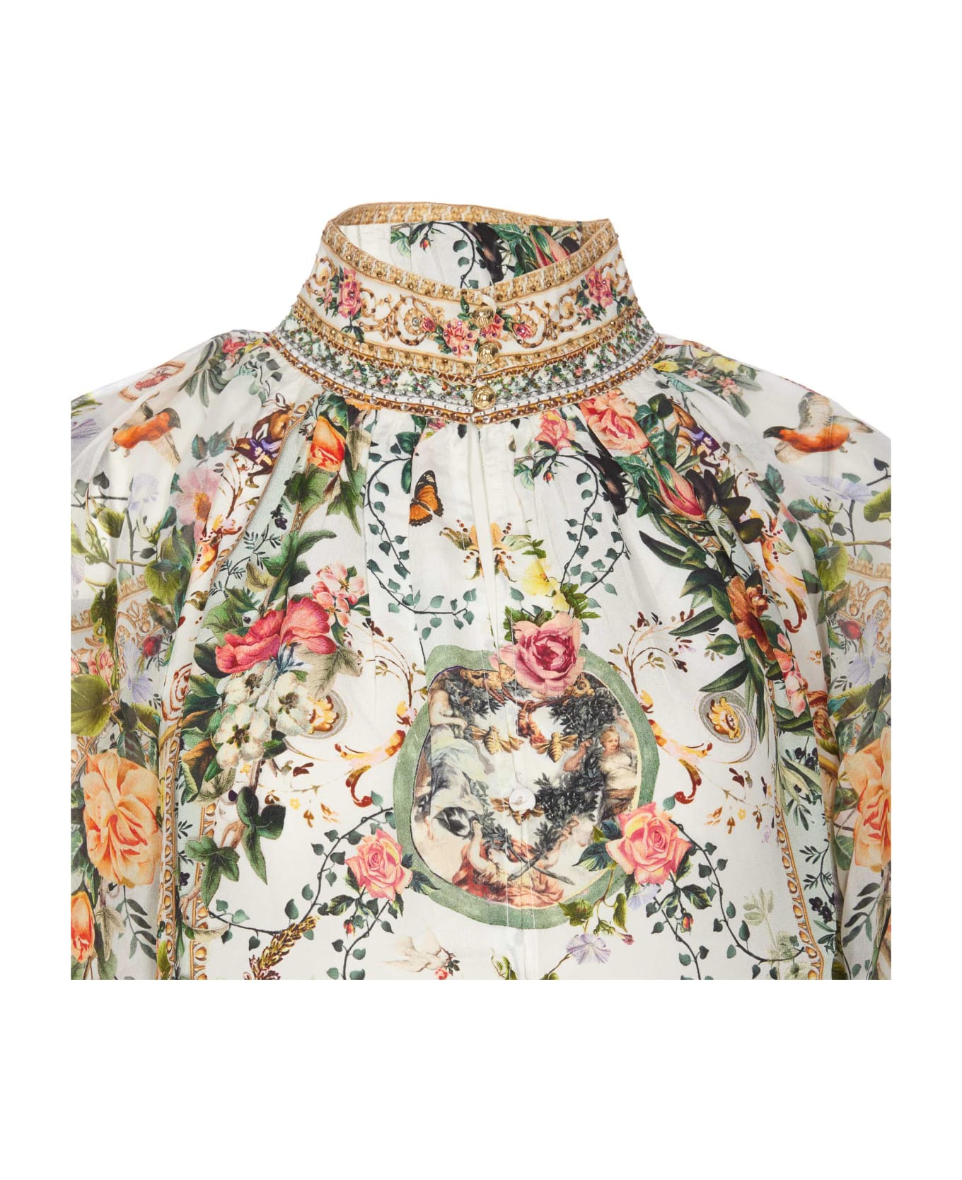 Camilla Raglan Button Up Shirt - MultiColour