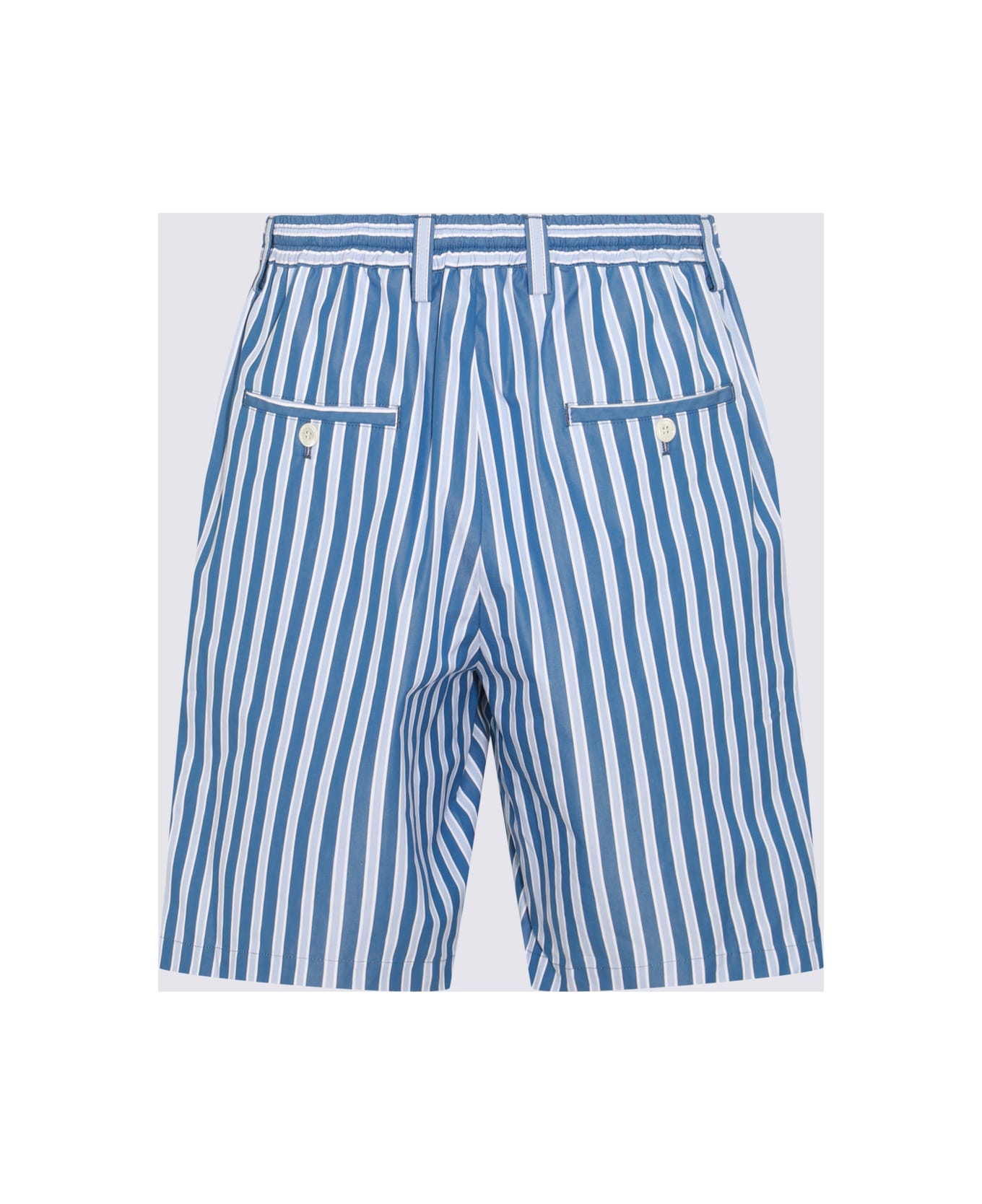 Marni White And Light Blue Cotton Shorts - OPAL