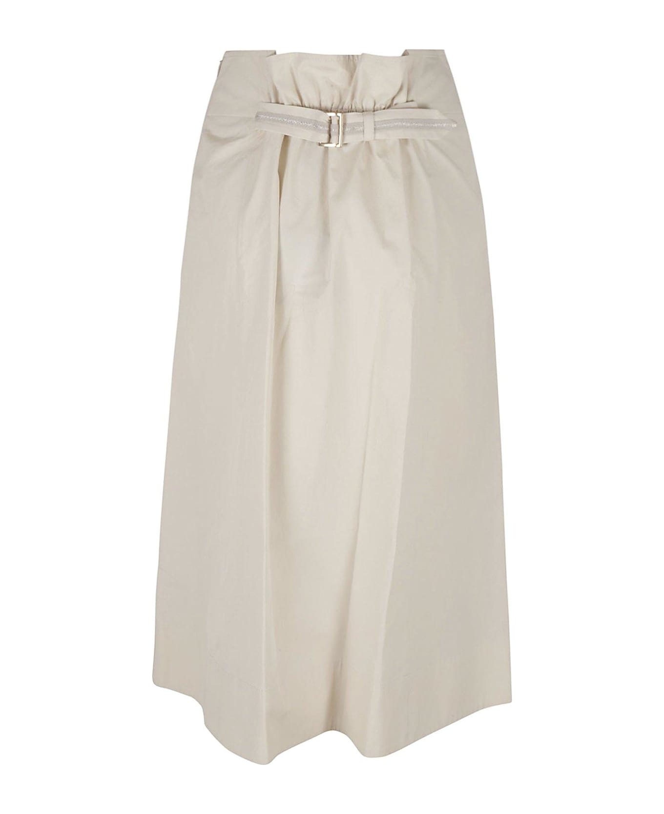 Lorena Antoniazzi Belted Waist Midi Skirt - MEDIUM WHITE