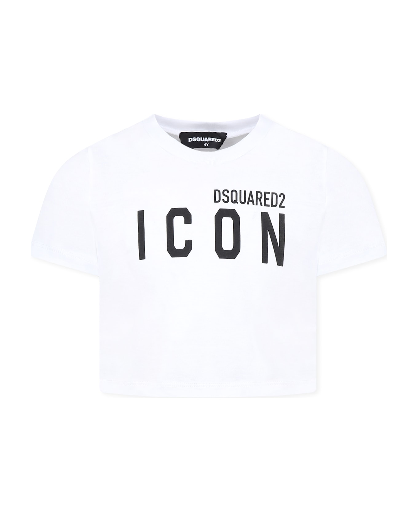 Dsquared2 White T-shirt For Girl With Logo - White