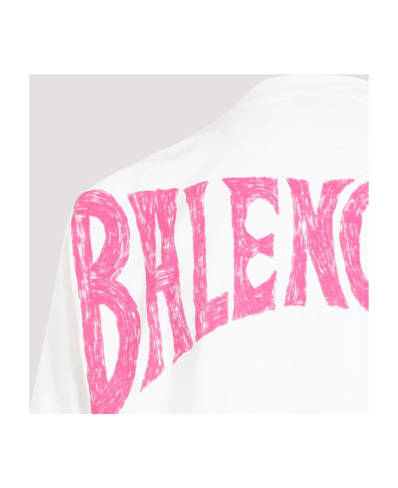 Balenciaga Logo Printed Long-sleeved Shirt - WHITE