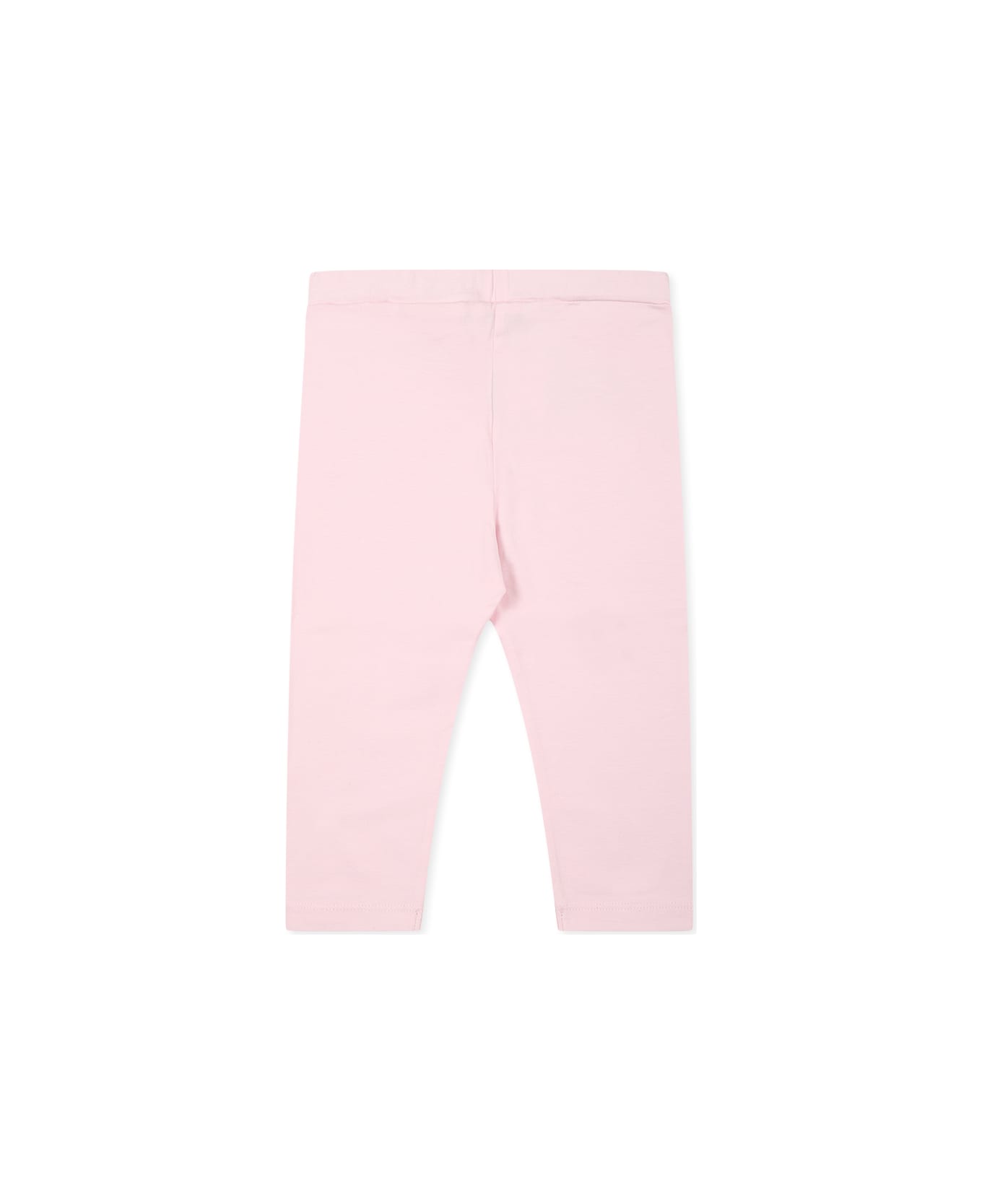 Balmain Pink Leggings For Baby Girl With Logo - Pink