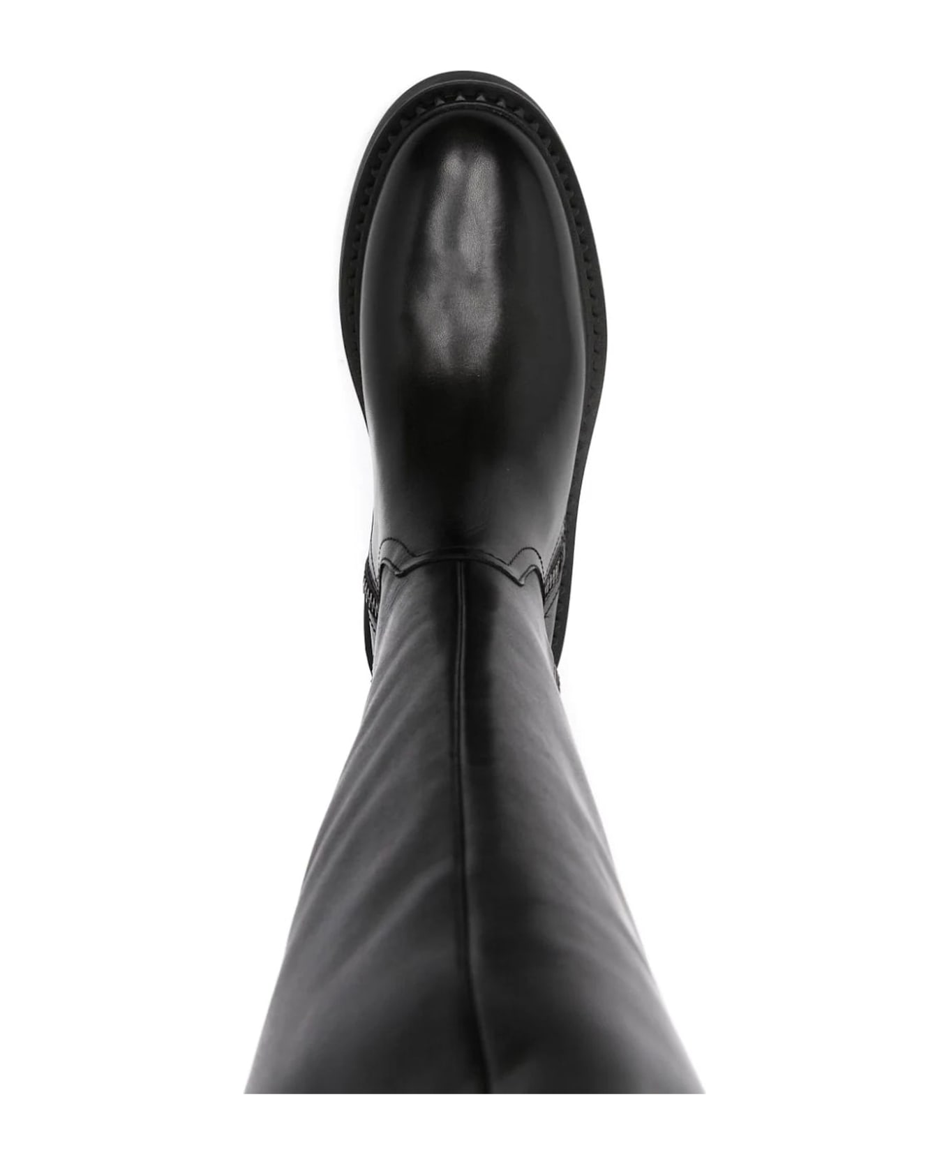 Ash Black Calf Leather Madman Boots - Black