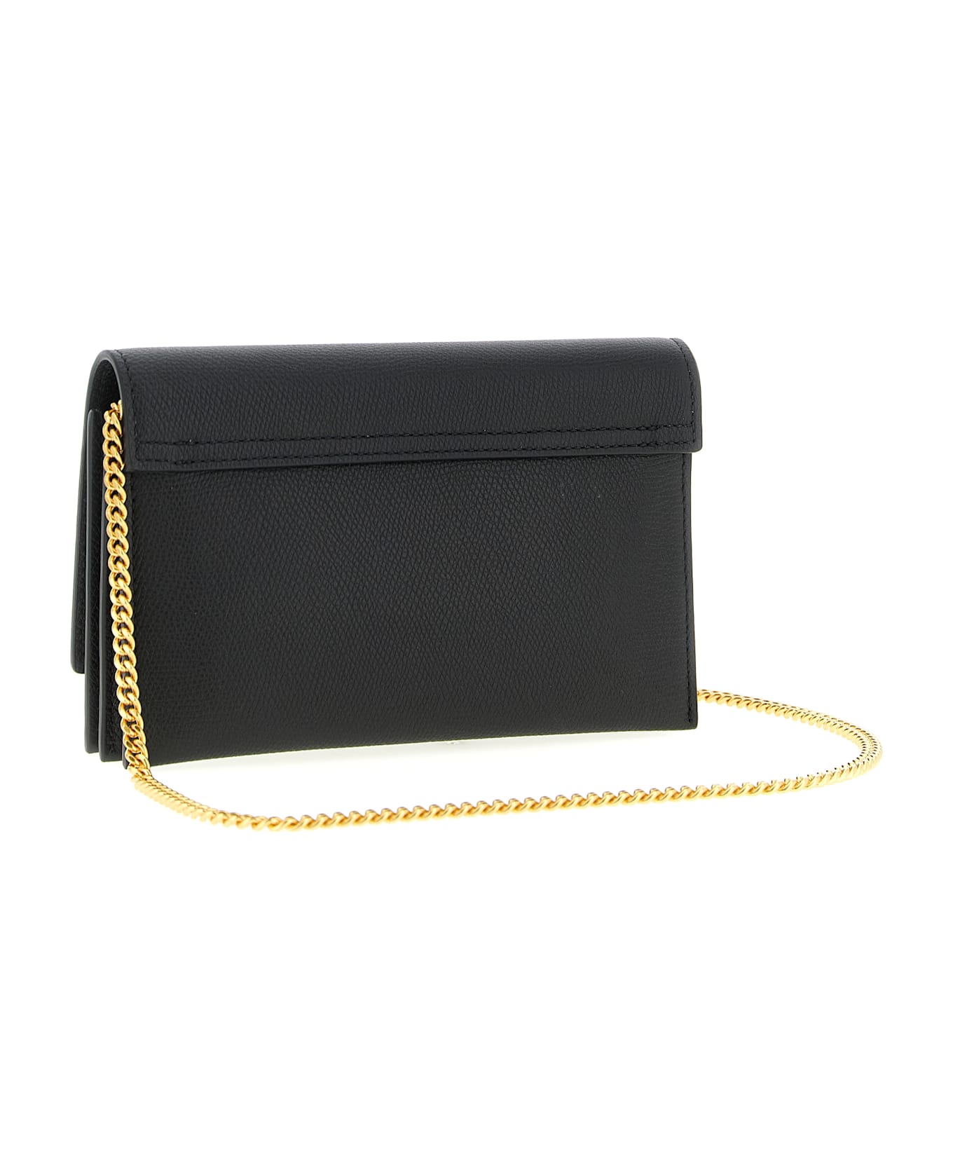 Valentino Garavani Wallet On Chain Valentino Garavani Vlogo - Black  