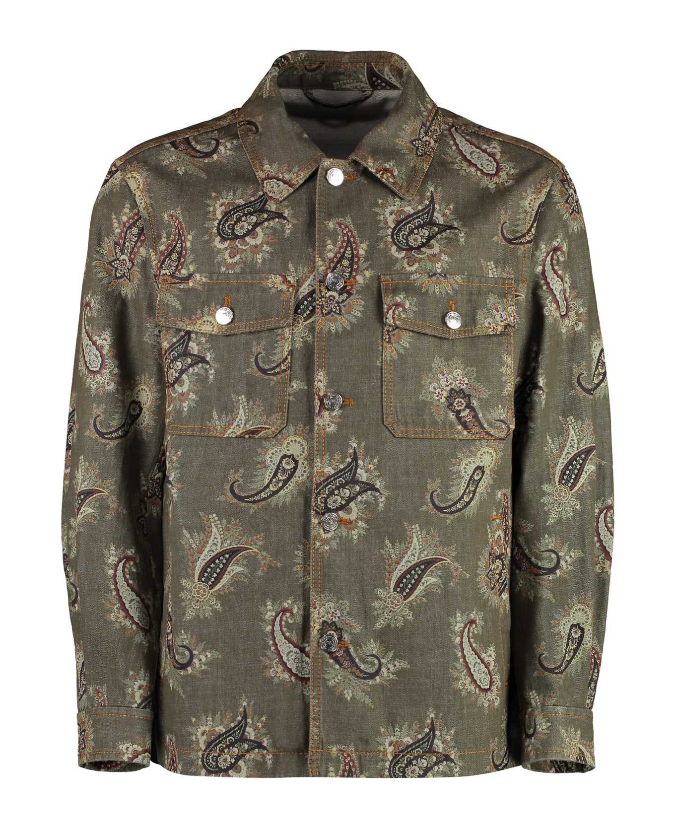 Etro Jacquard Cotton Jacket - khaki