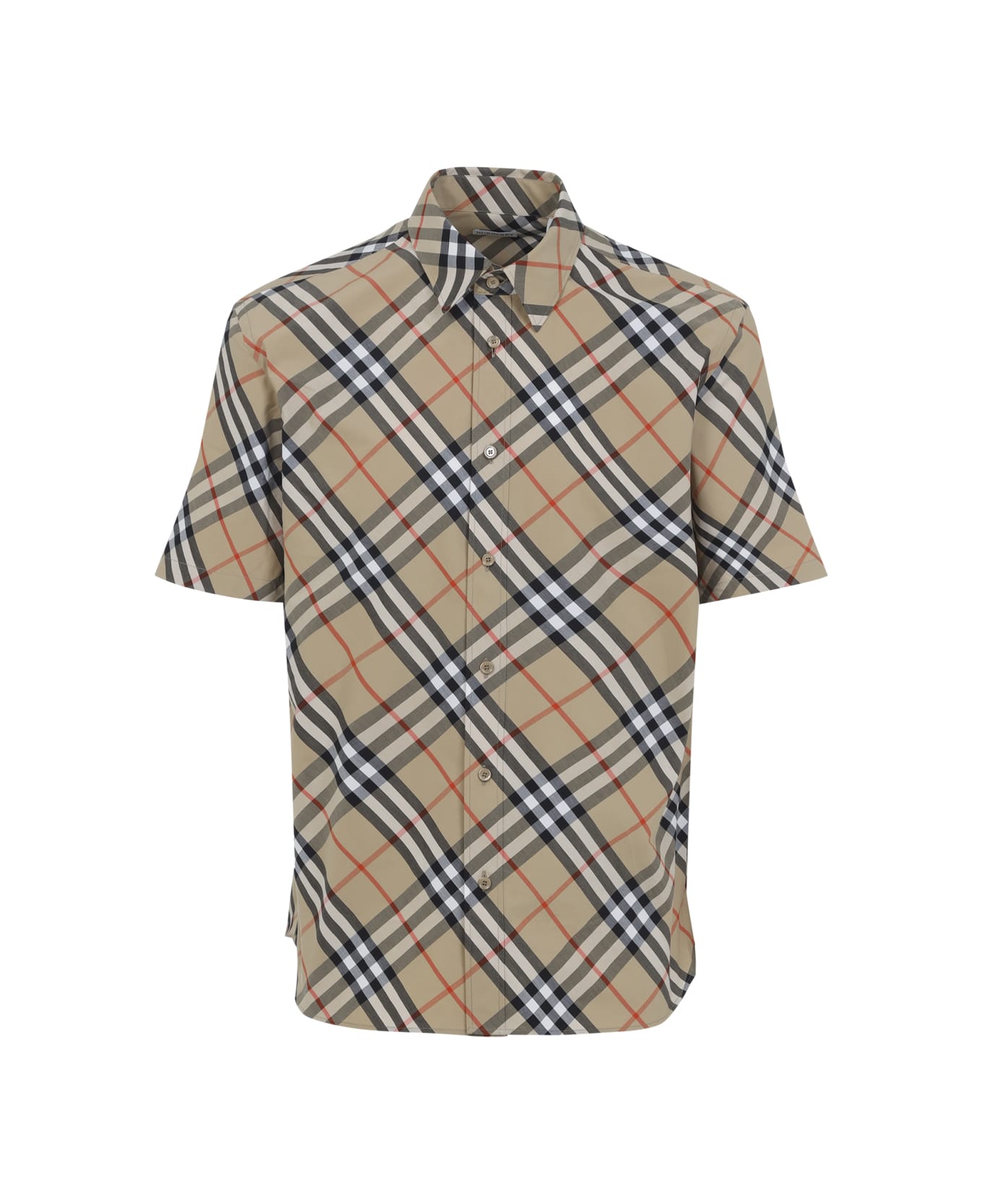 Burberry Ss Check Shirt - Sand Ip Check