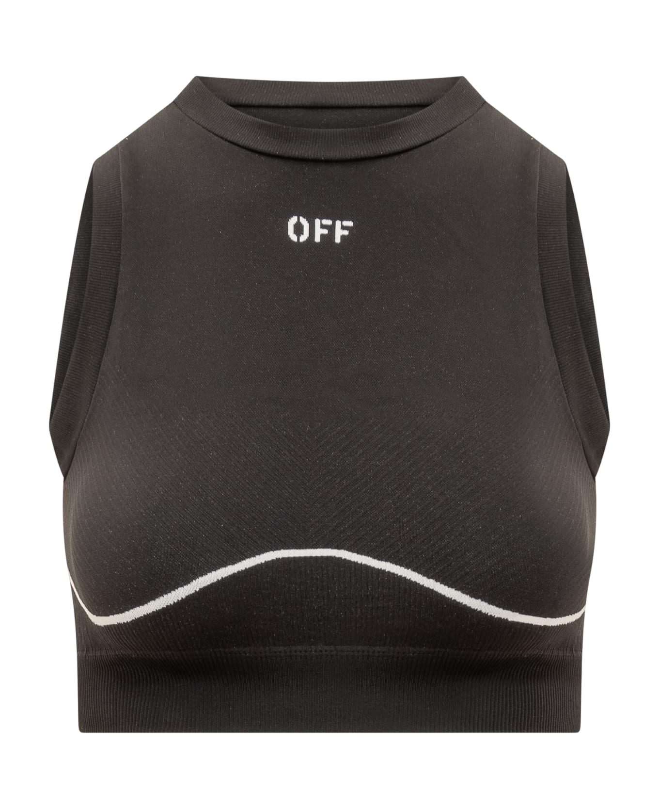 Off-White Seamless Crop Top - Black white