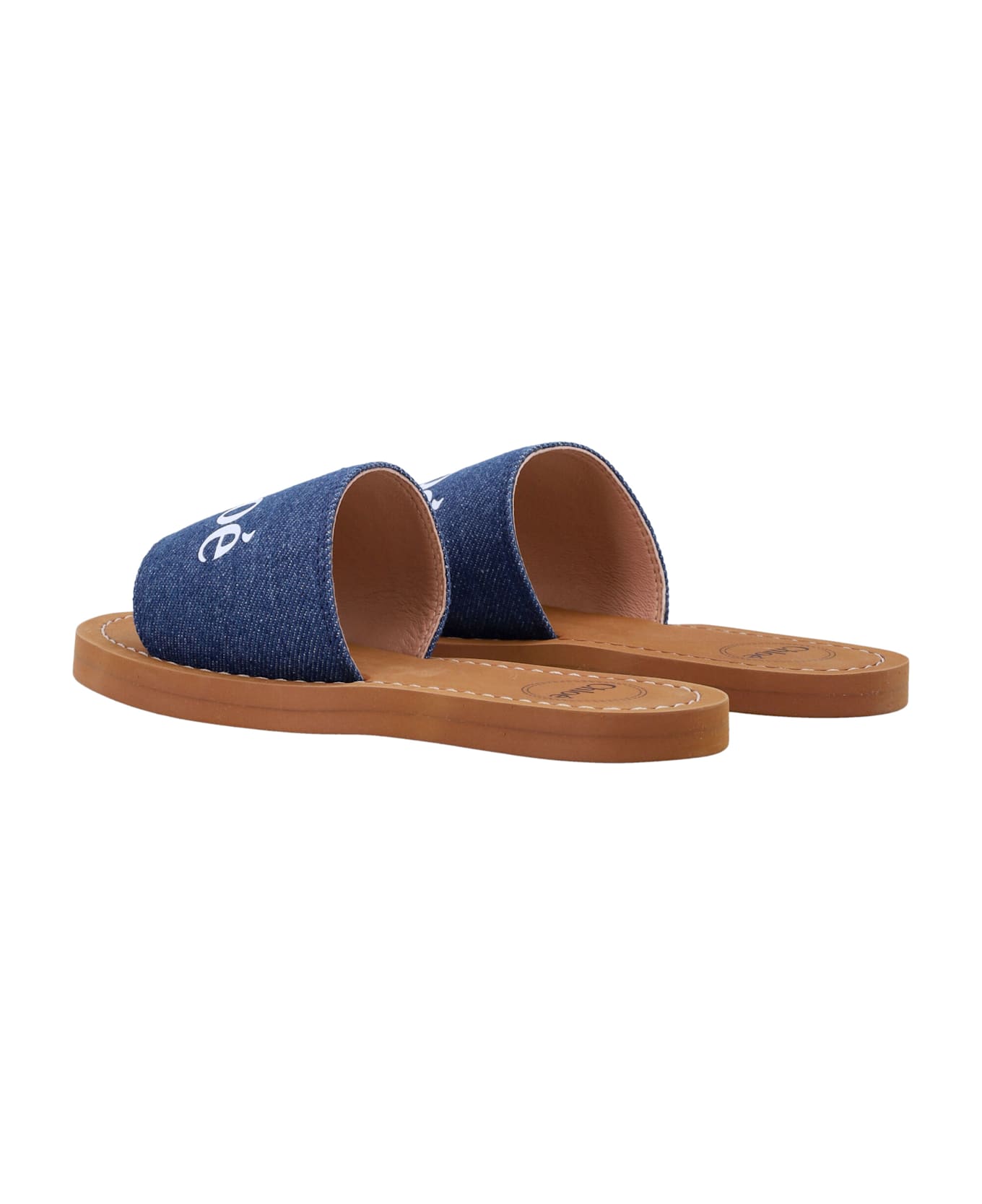 Chloé Kid - Logo Slides - DENIM BLUE