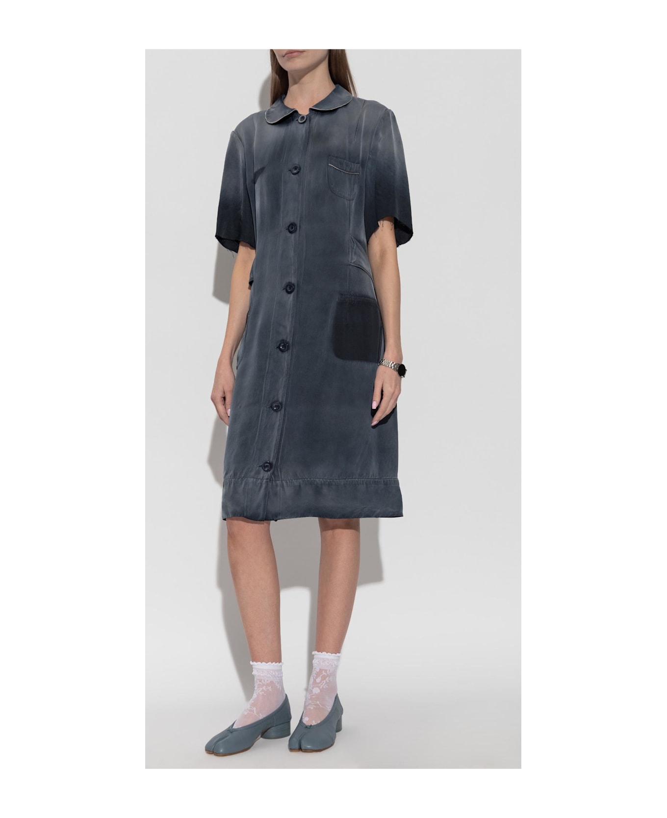 Maison Margiela Dress With A Vintage Effect - Corrosed Blue