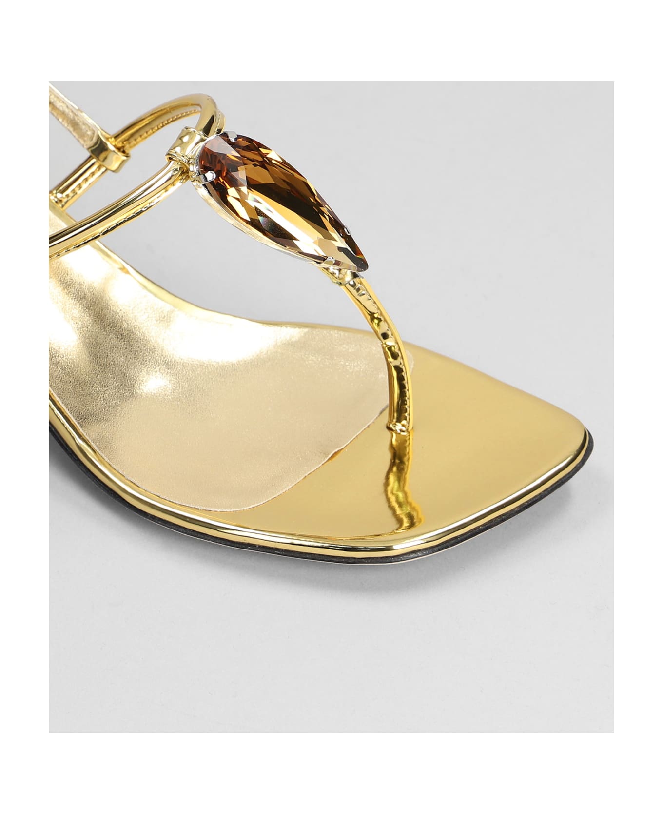 Giuseppe Zanotti Anthonia Sandals In Gold Synthetic Leather - gold サンダル