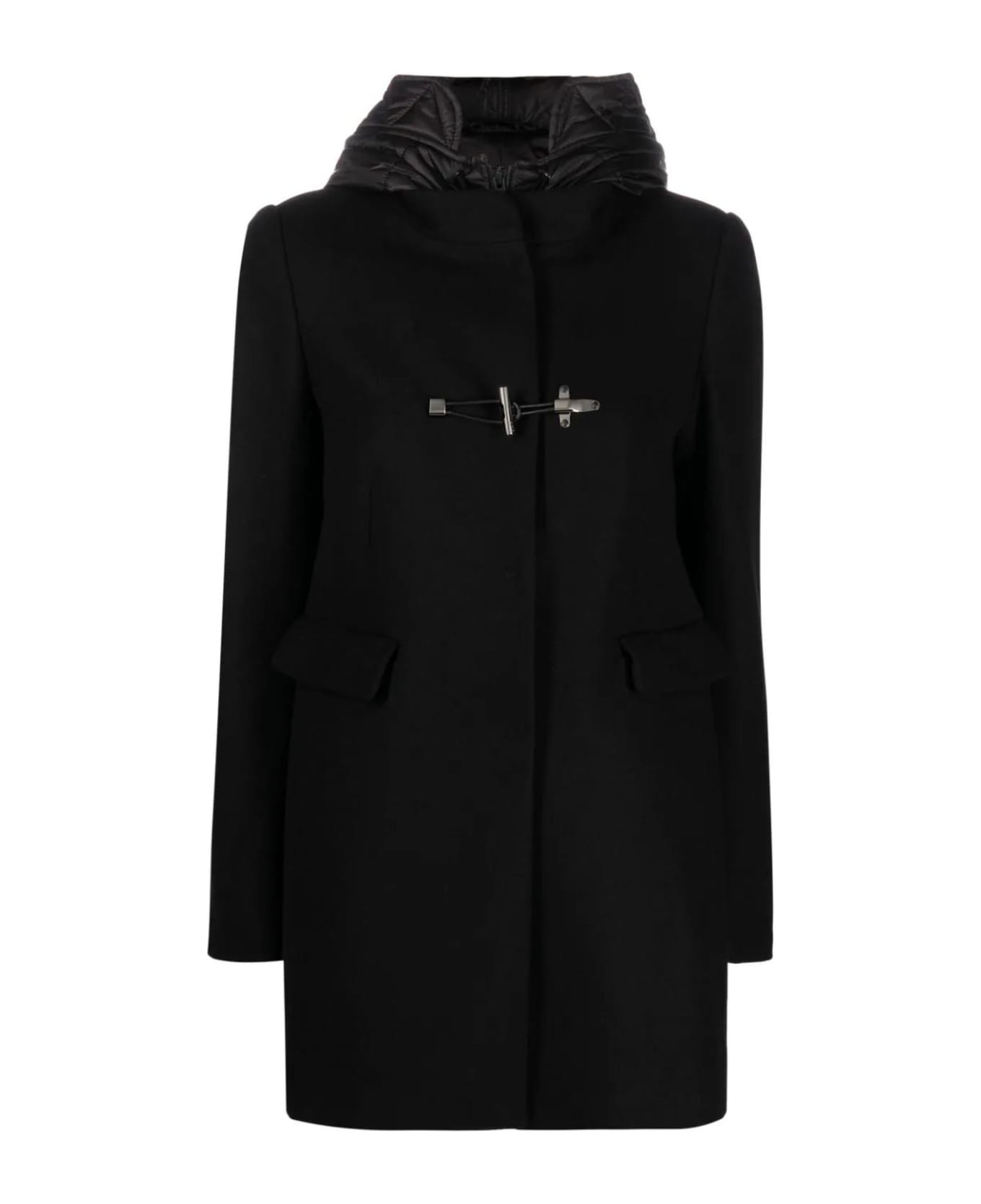 Fay Black Virgin Wool Blend Coat コート