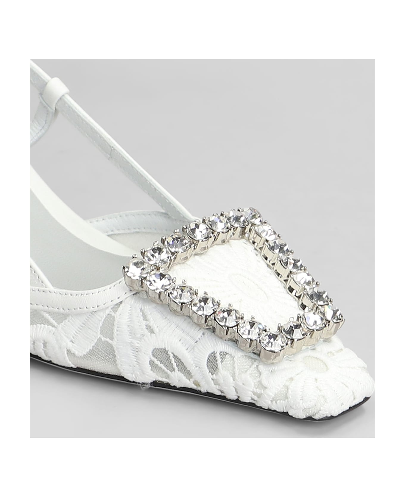 Roberto Festa Vittoria Pumps In White Leather And Fabric - white