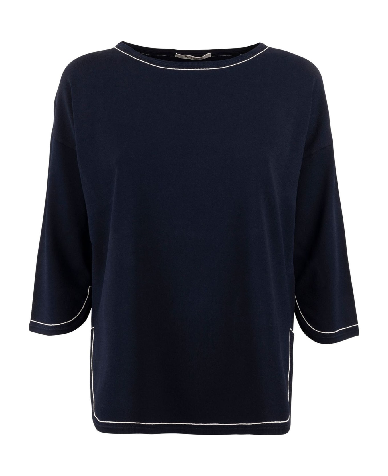 Kangra Light Blue Viscose Sweater - Blu
