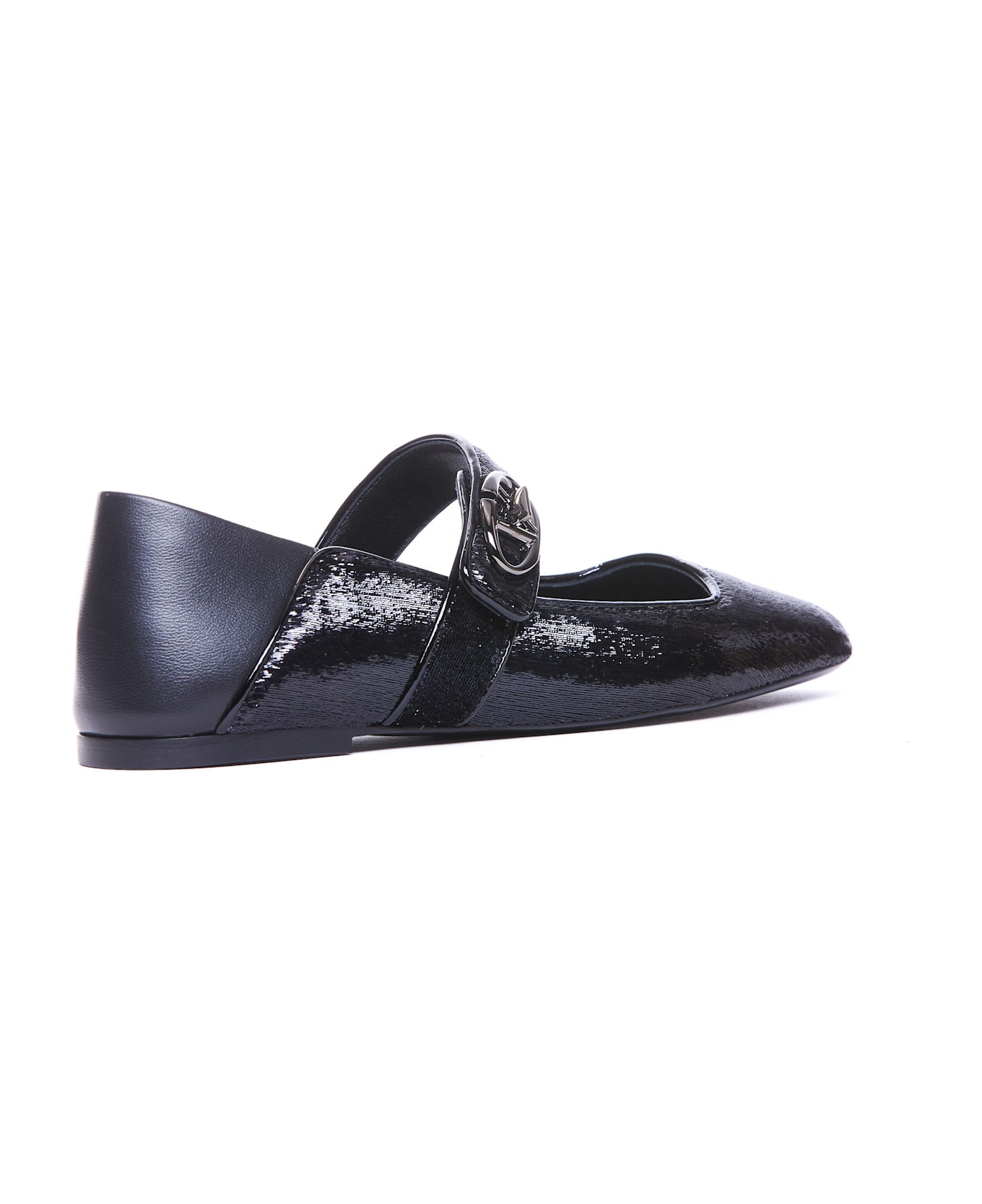 Valentino Garavani Mary-jane Vlogo Locker Flats - Black