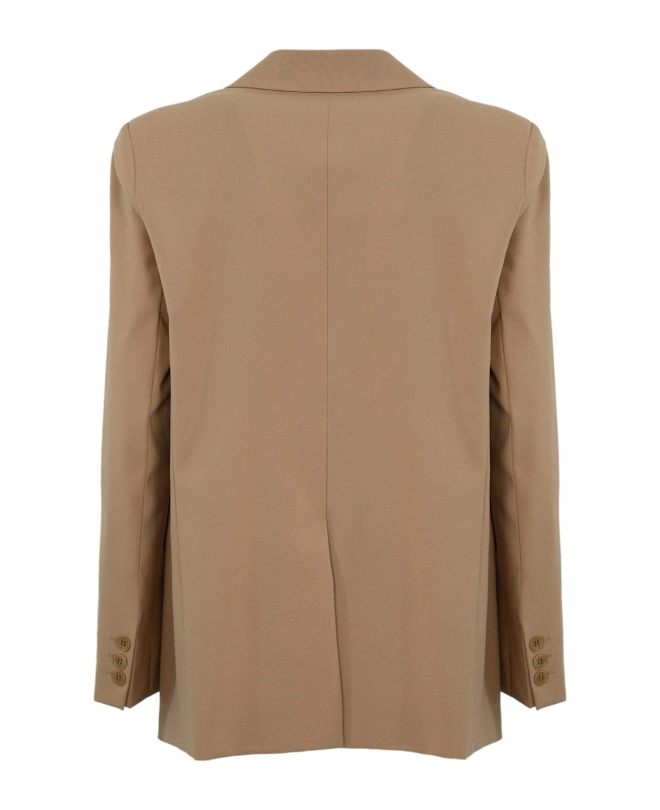 Weekend Max Mara Materia Single-breasted Blazer In Stretch Wool Canvas - Beige ブレザー