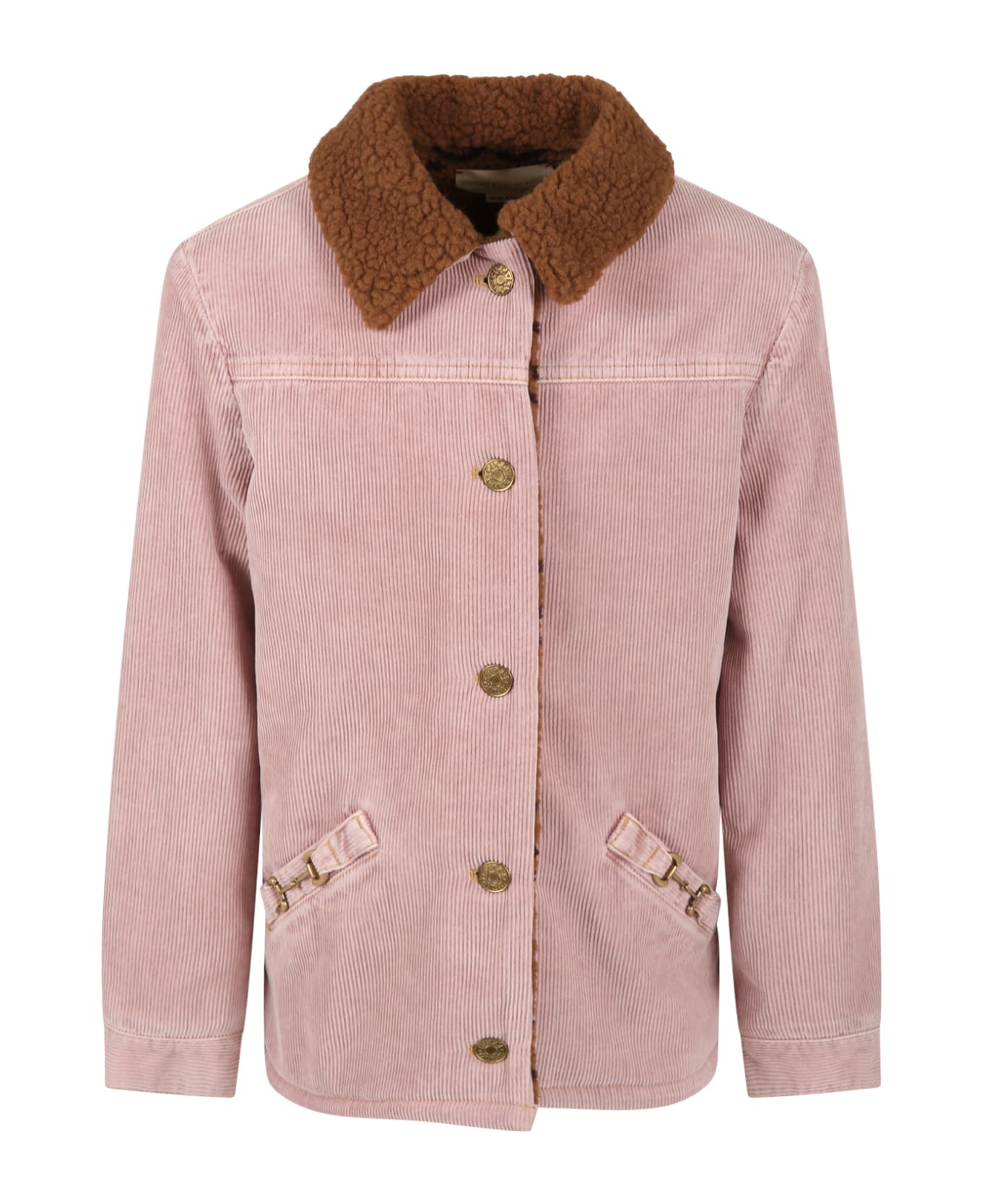 Gucci motywem Pink Jacket For Girl With Horsebit - Pink