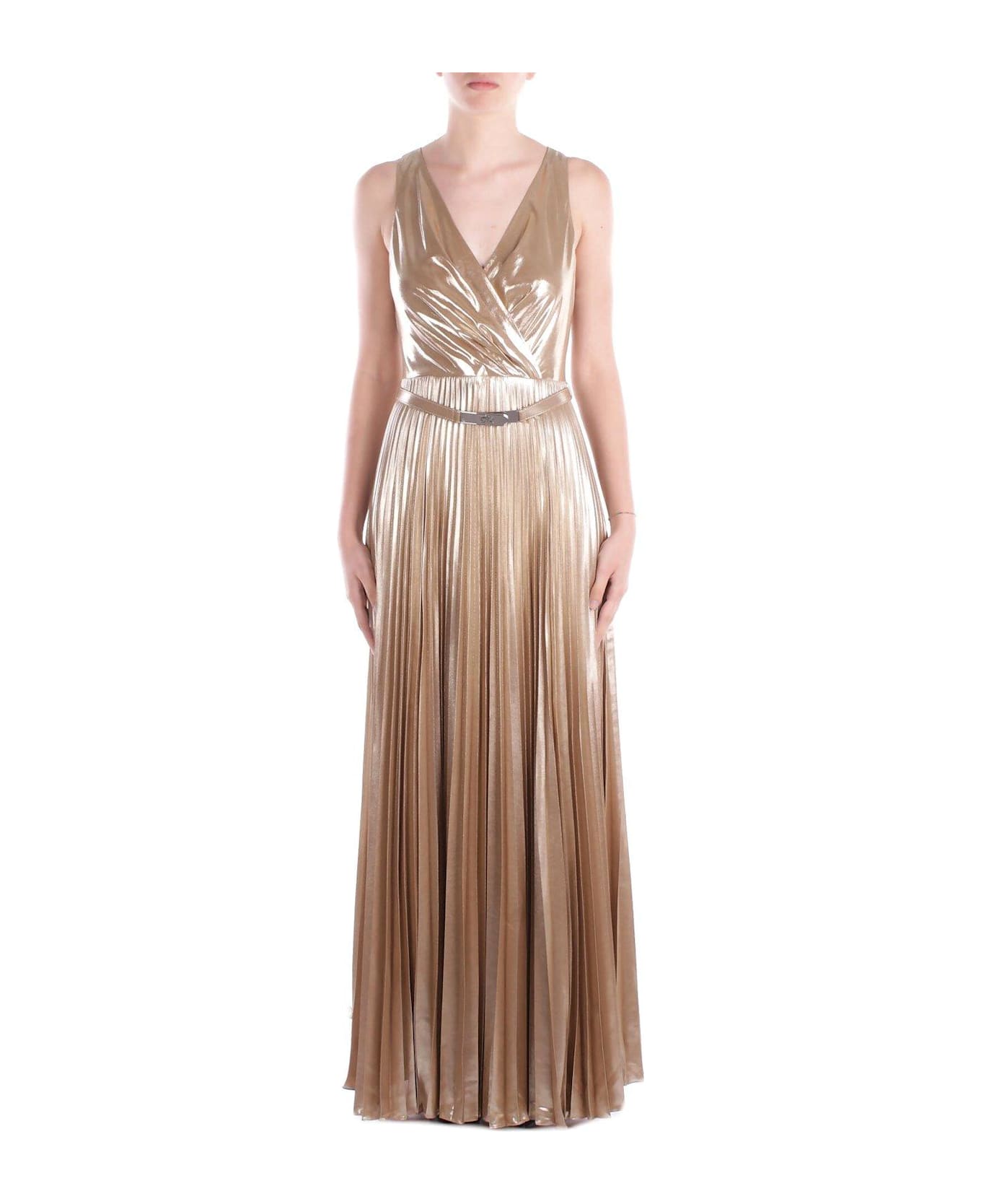 Polo Ralph Lauren V-neck Maxi Dress - Tan/gold