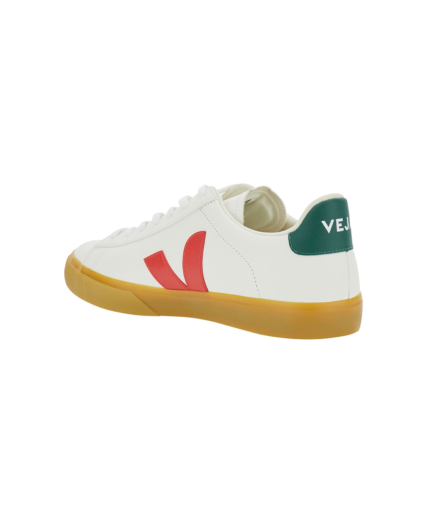 Veja 'campo' White Low Top Sneakers With Logo Detail In Leather Man - White