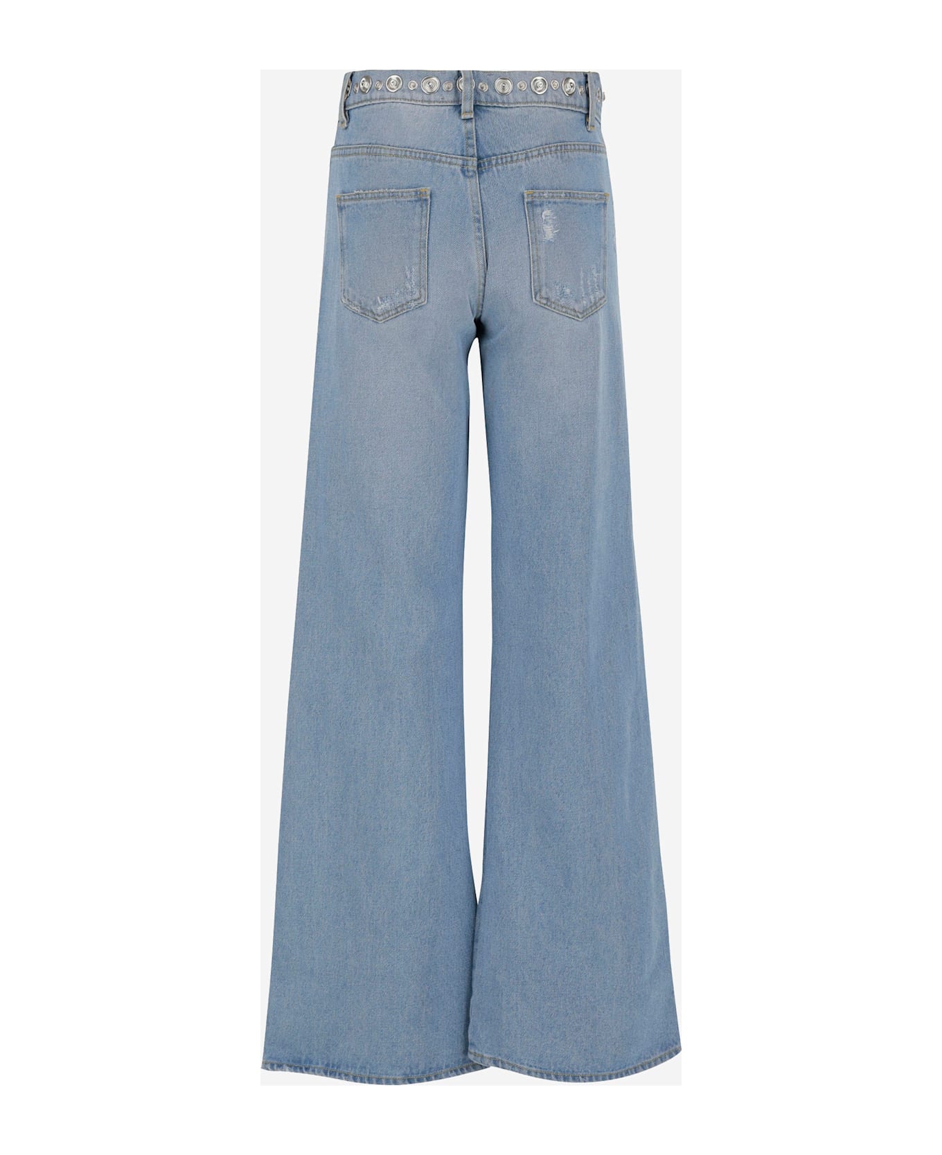 Coperni Cotton Denim Jeans With Studs - Light denim