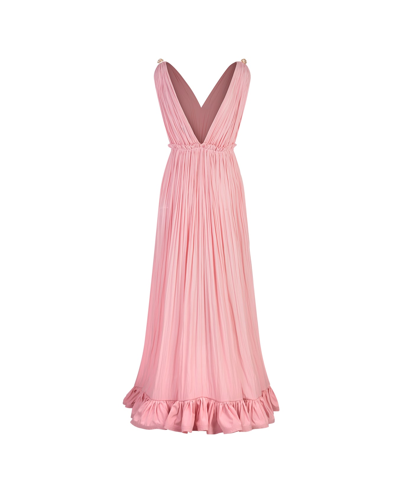 Lanvin Pink Long Dress With Ruffles - Pink