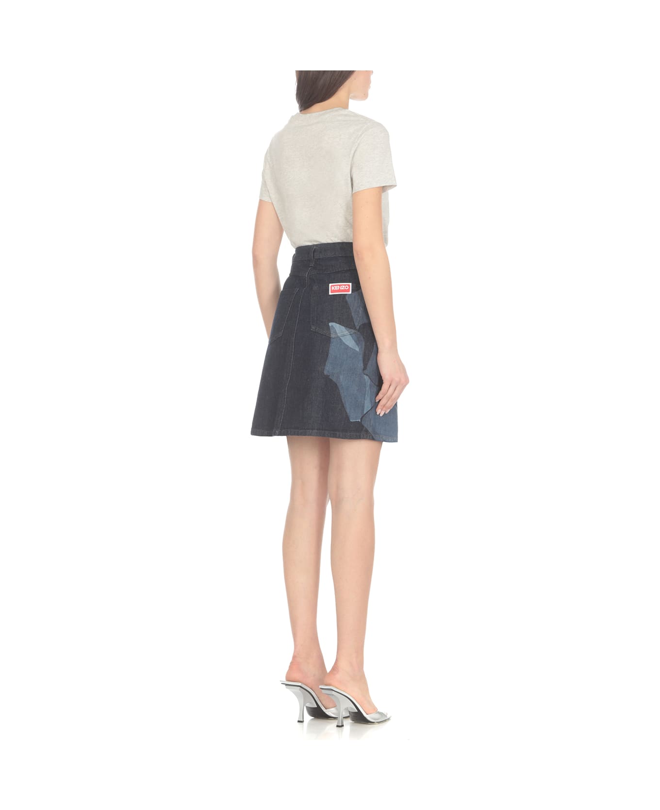 Kenzo Skirt With Rose Motif - Blue スカート