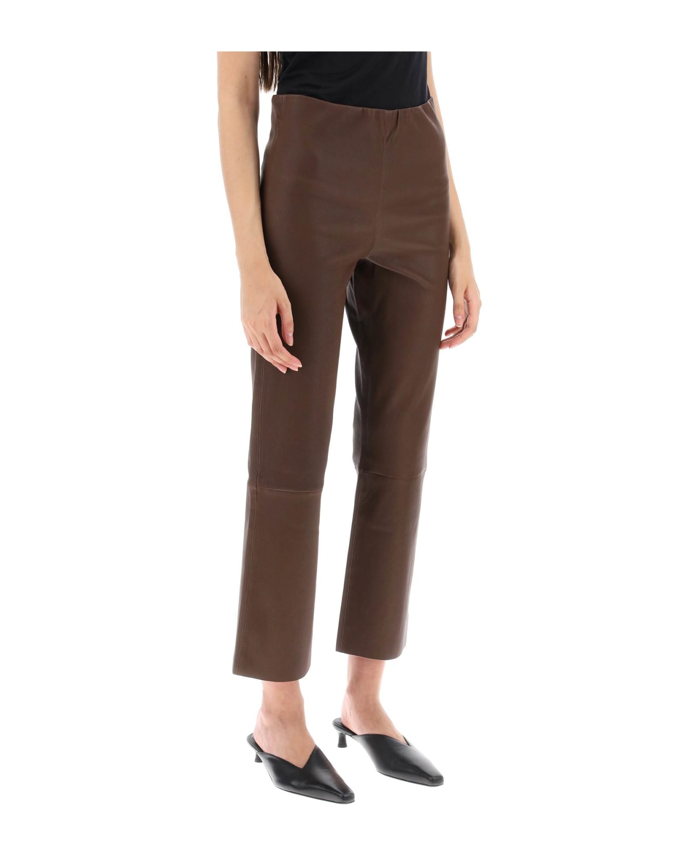 By Malene Birger Florentina Leather Pants - CHESTNUT (Brown) ボトムス
