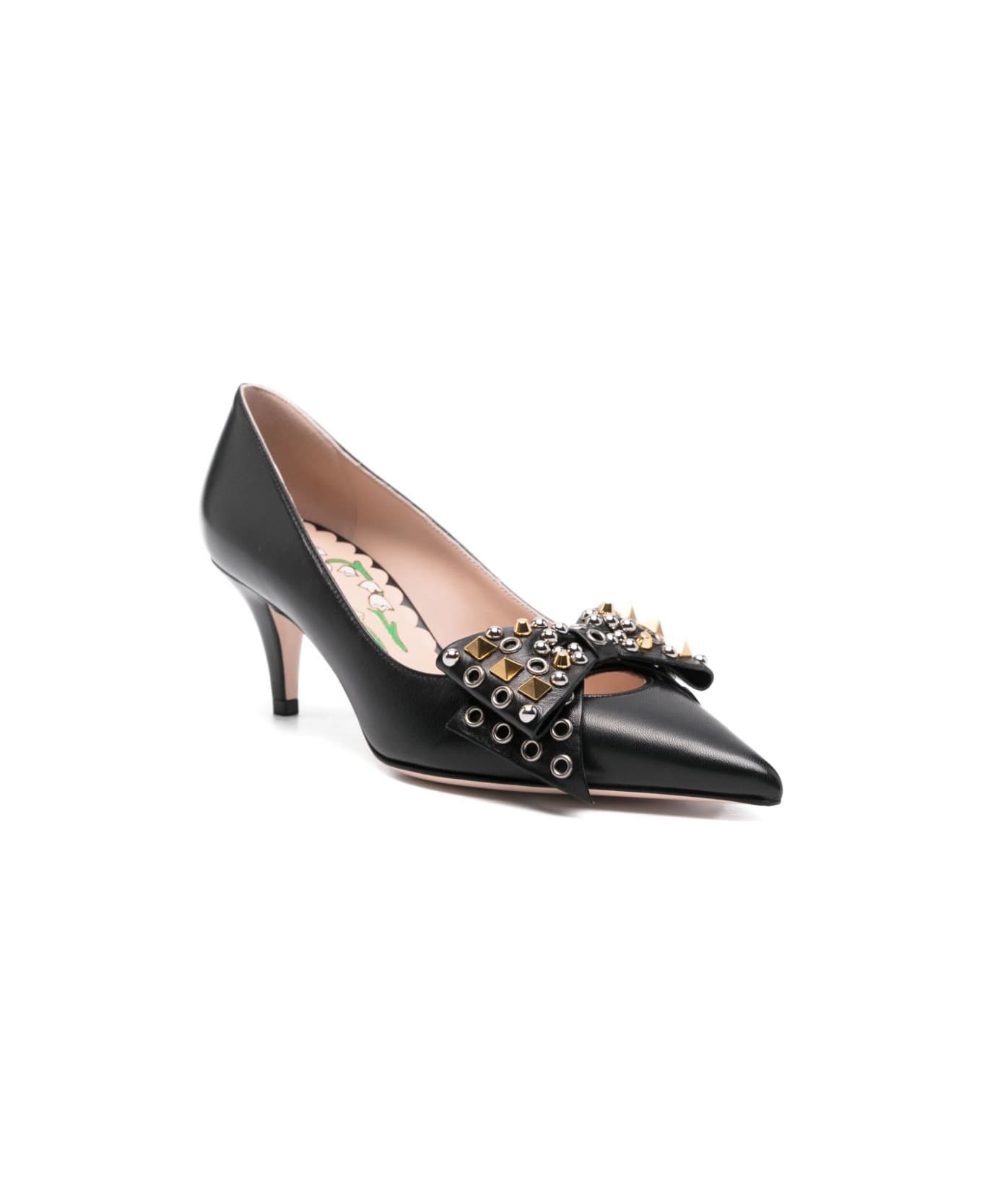 Valentino Garavani Bowow Leather Pumps - Black