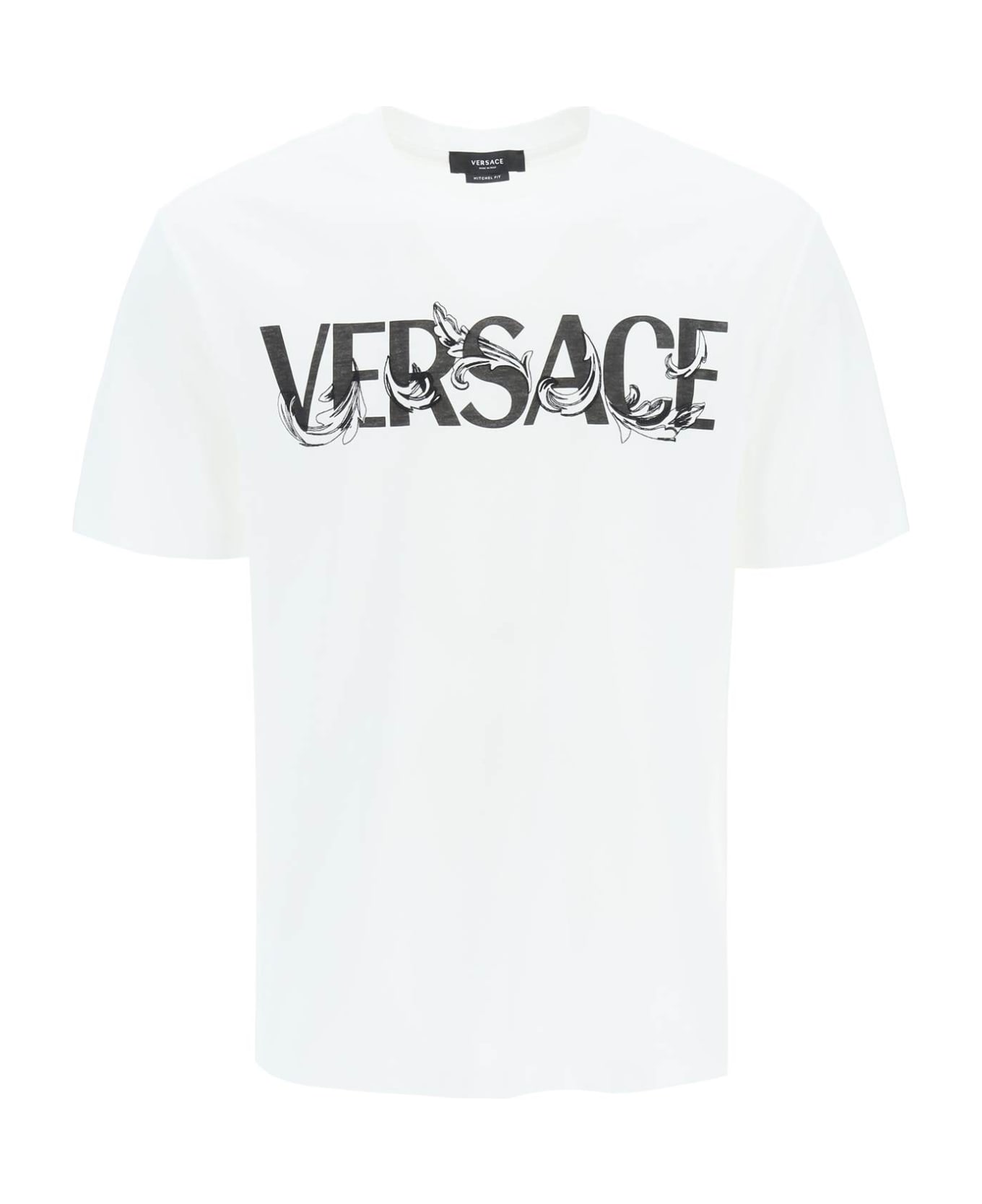 Versace Writing Print T-shirt - Bianco