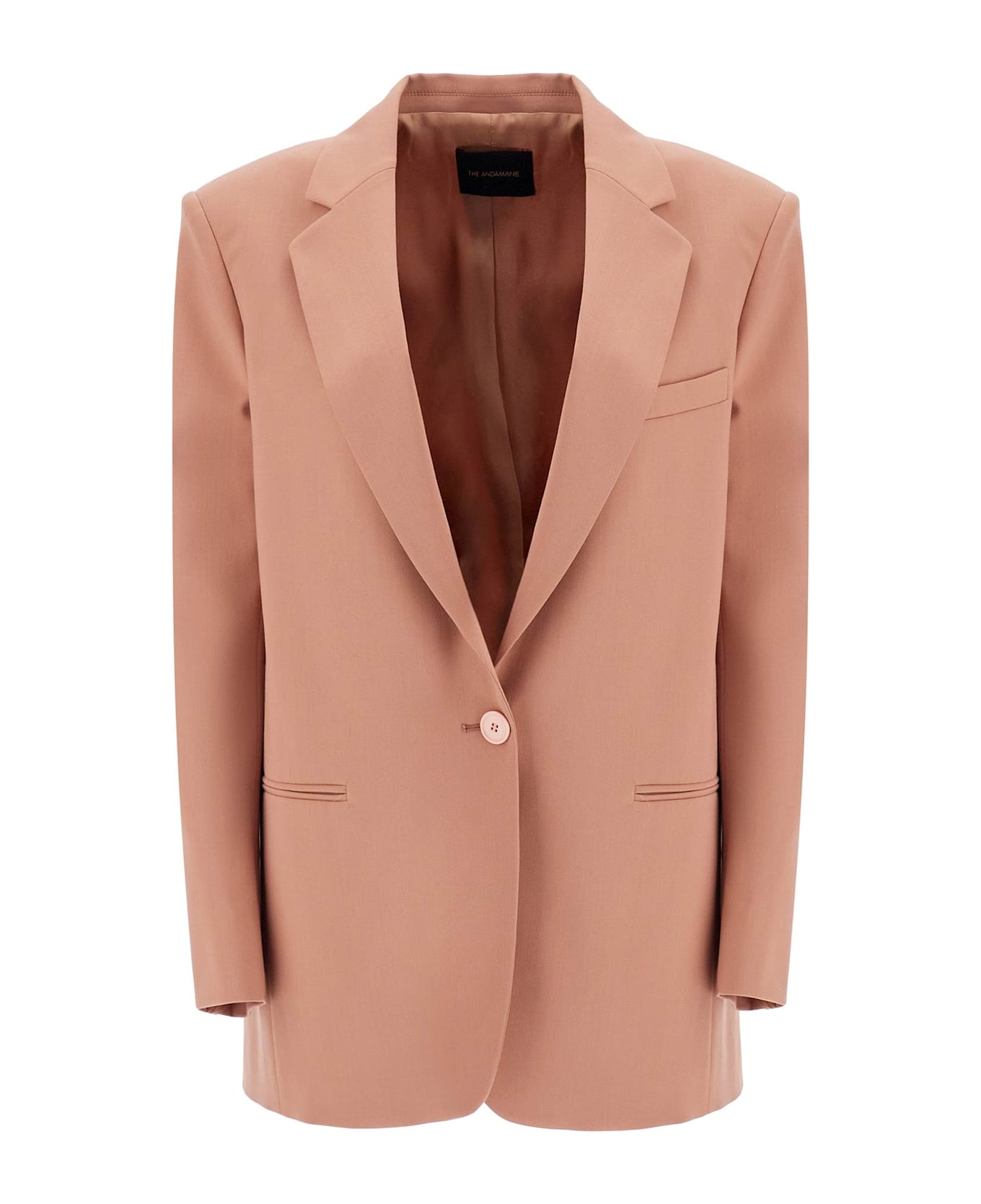 The Andamane Elegant Dark Pink Synthetic Blazer - DARK FARD (Brown)