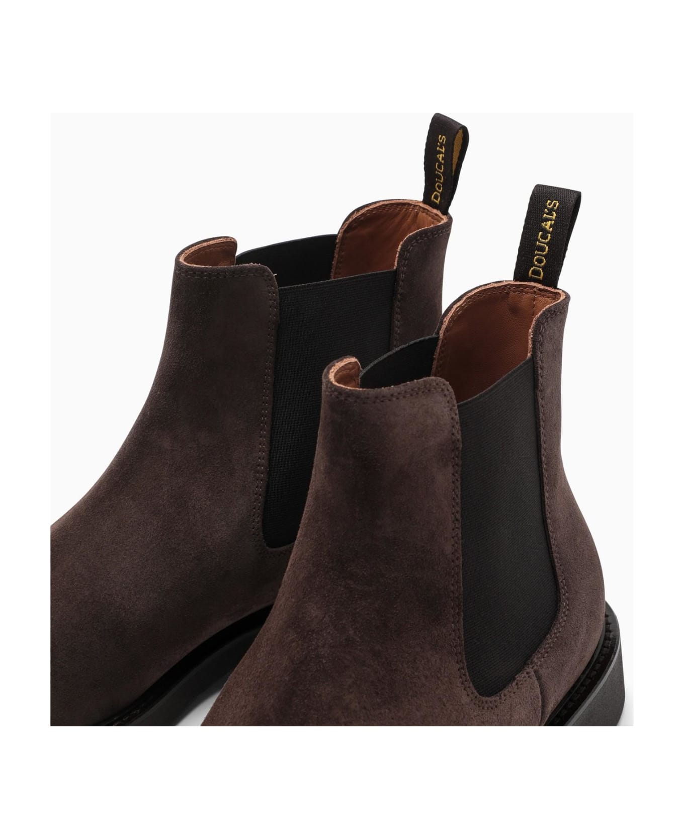 Doucal's Deep Brown Suede Chelsea Boots - Marrone