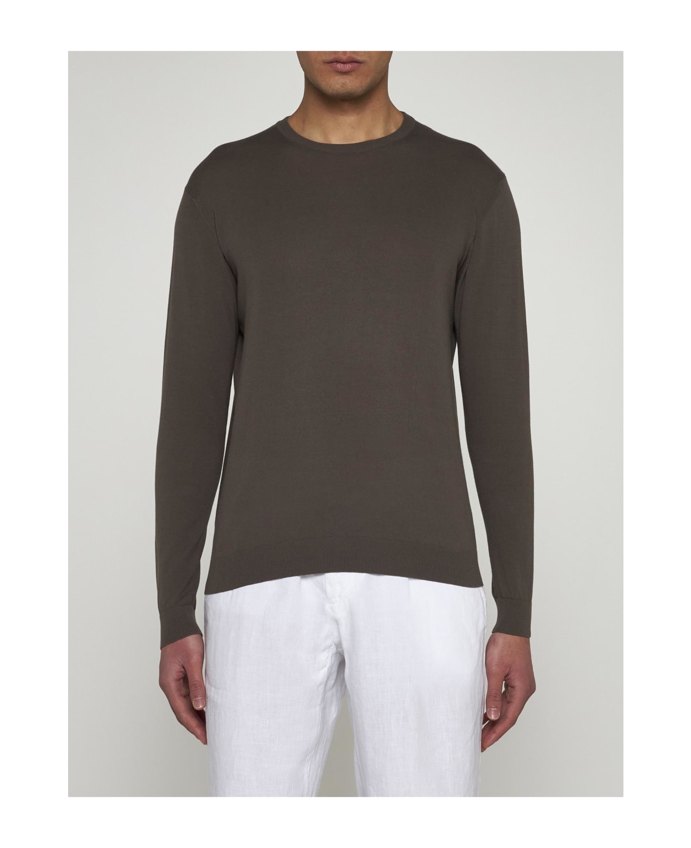 Malo Cotton Sweater - Marrone