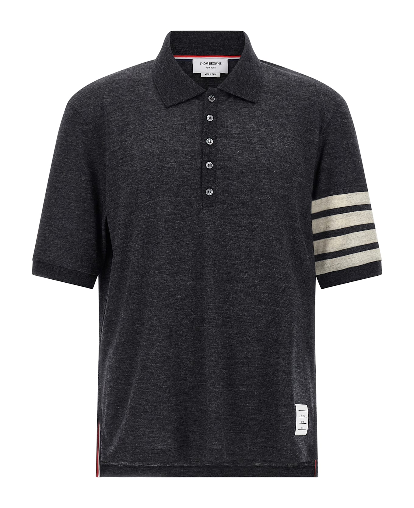 Thom Browne 
4bar
 Polo Shirt - CHARCOAL