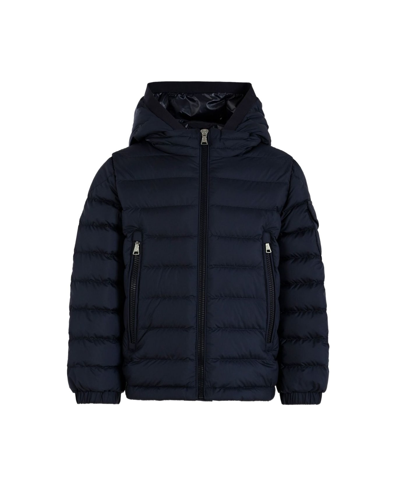 Moncler Enfant Quilted Jacket With Hood - Blue