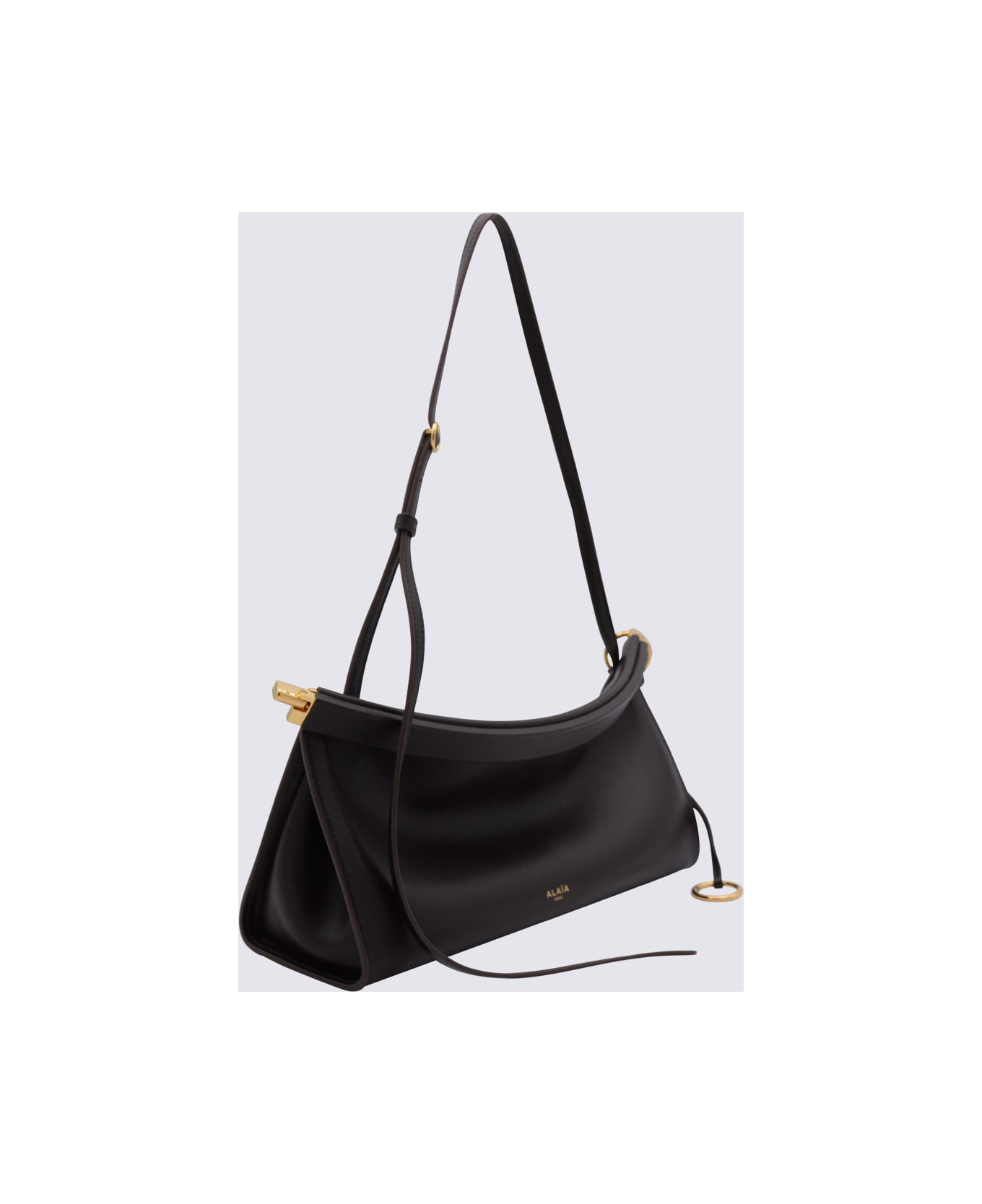Alaia Dark Brown Leather East West Medium Crossbody Bag - MARRON FONCE