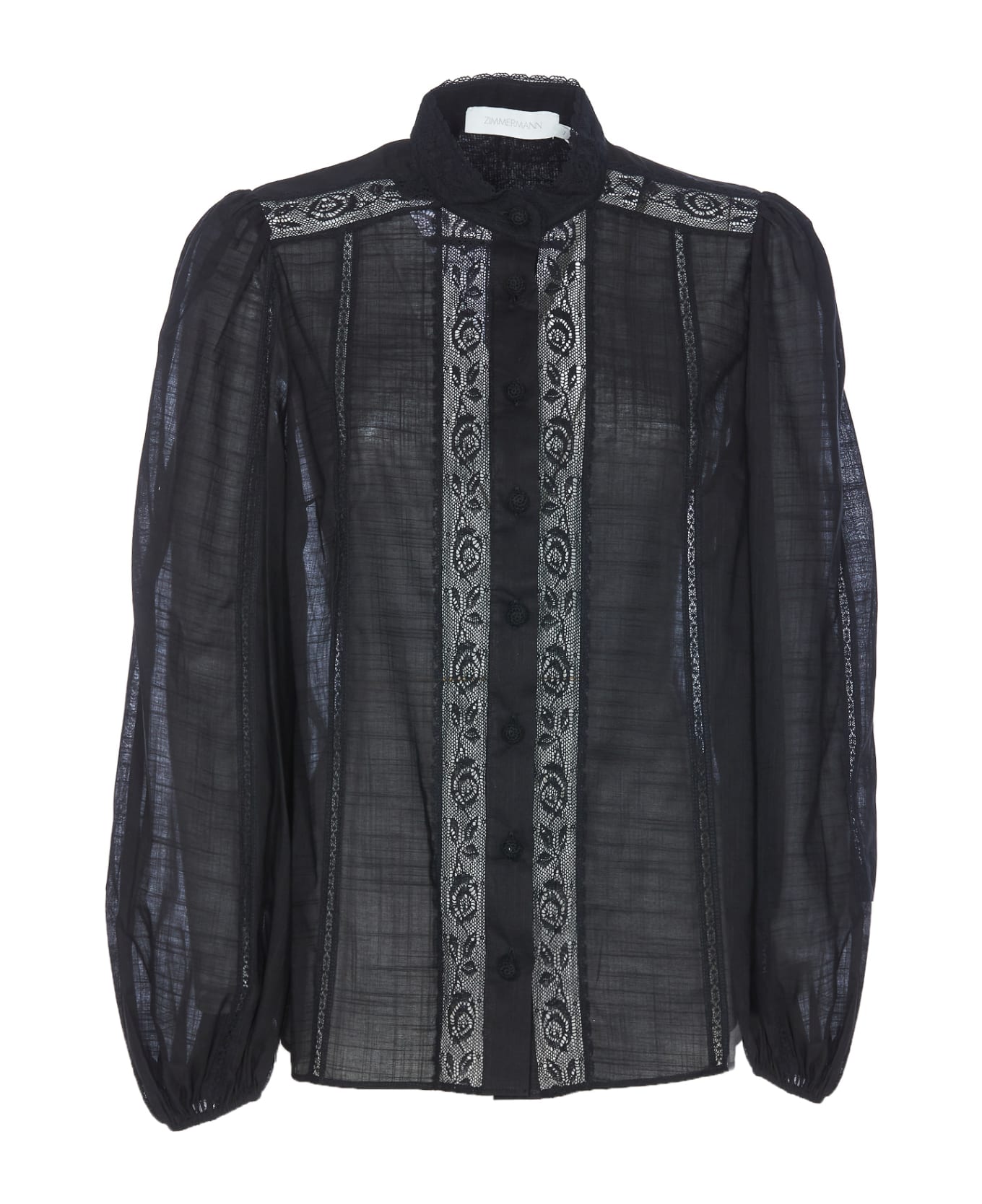 Zimmermann Halliday Lace Trim Shirt - Black
