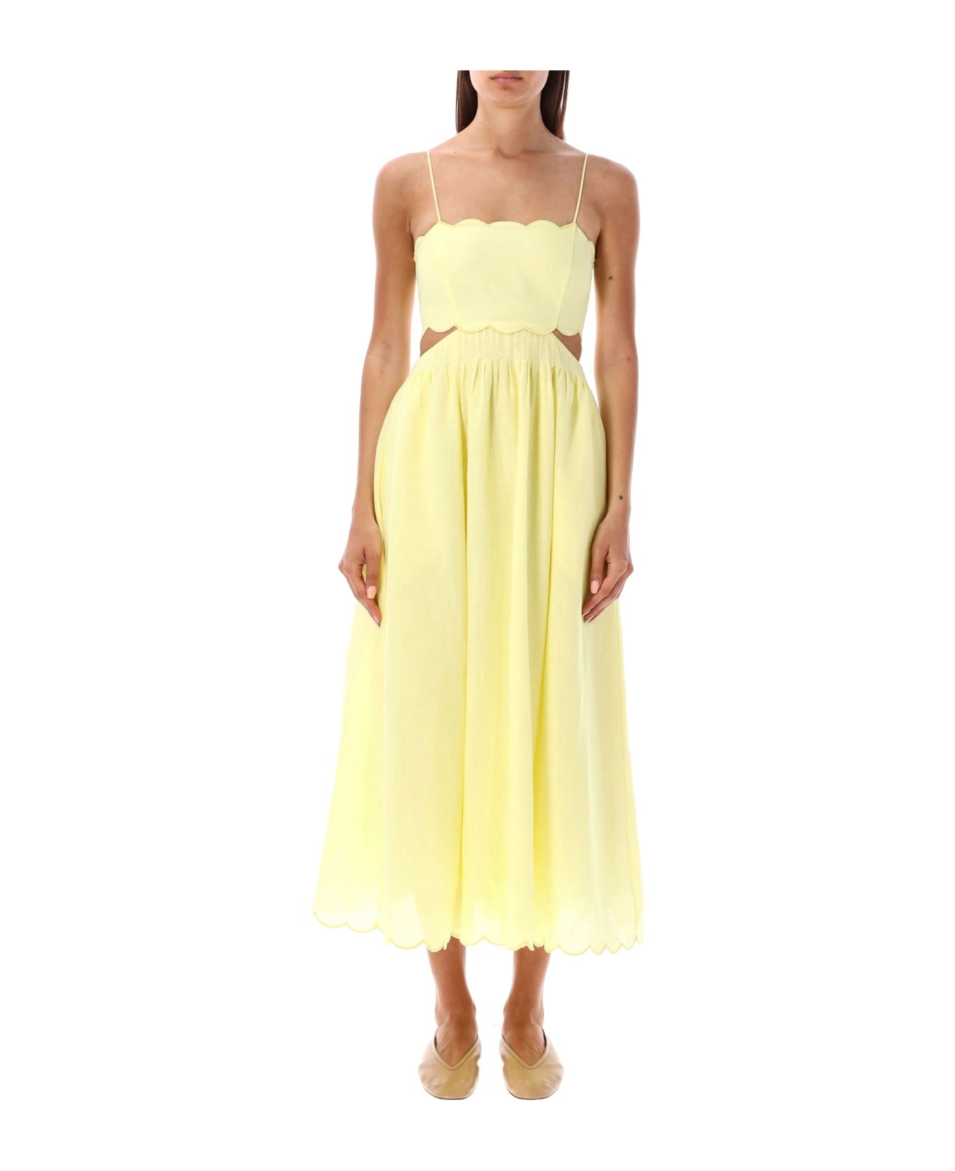 Zimmermann Halliday Solid Scallop Dress - YELLOW ワンピース＆ドレス