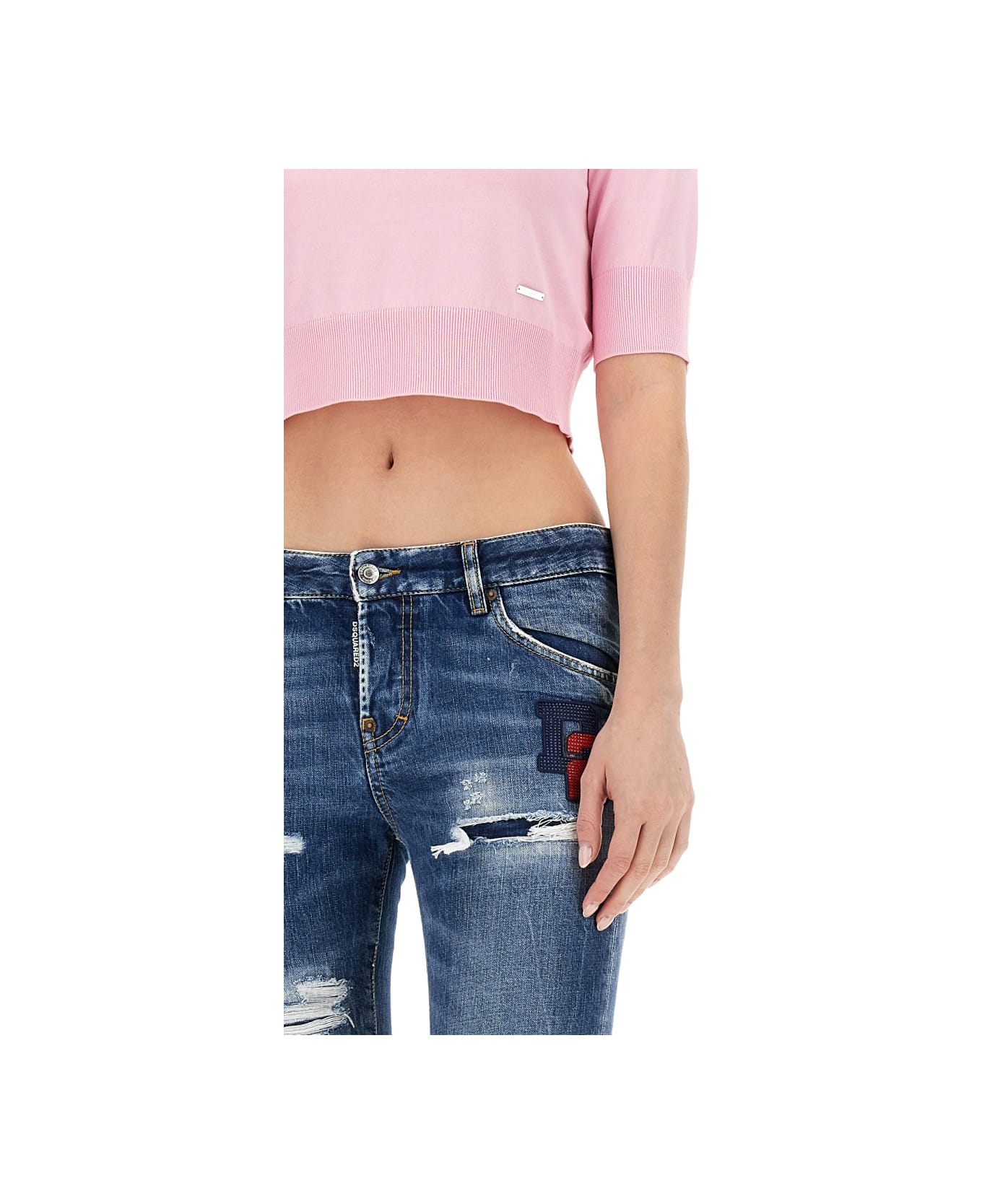 Dsquared2 Cropped Shirt - PINK Tシャツ