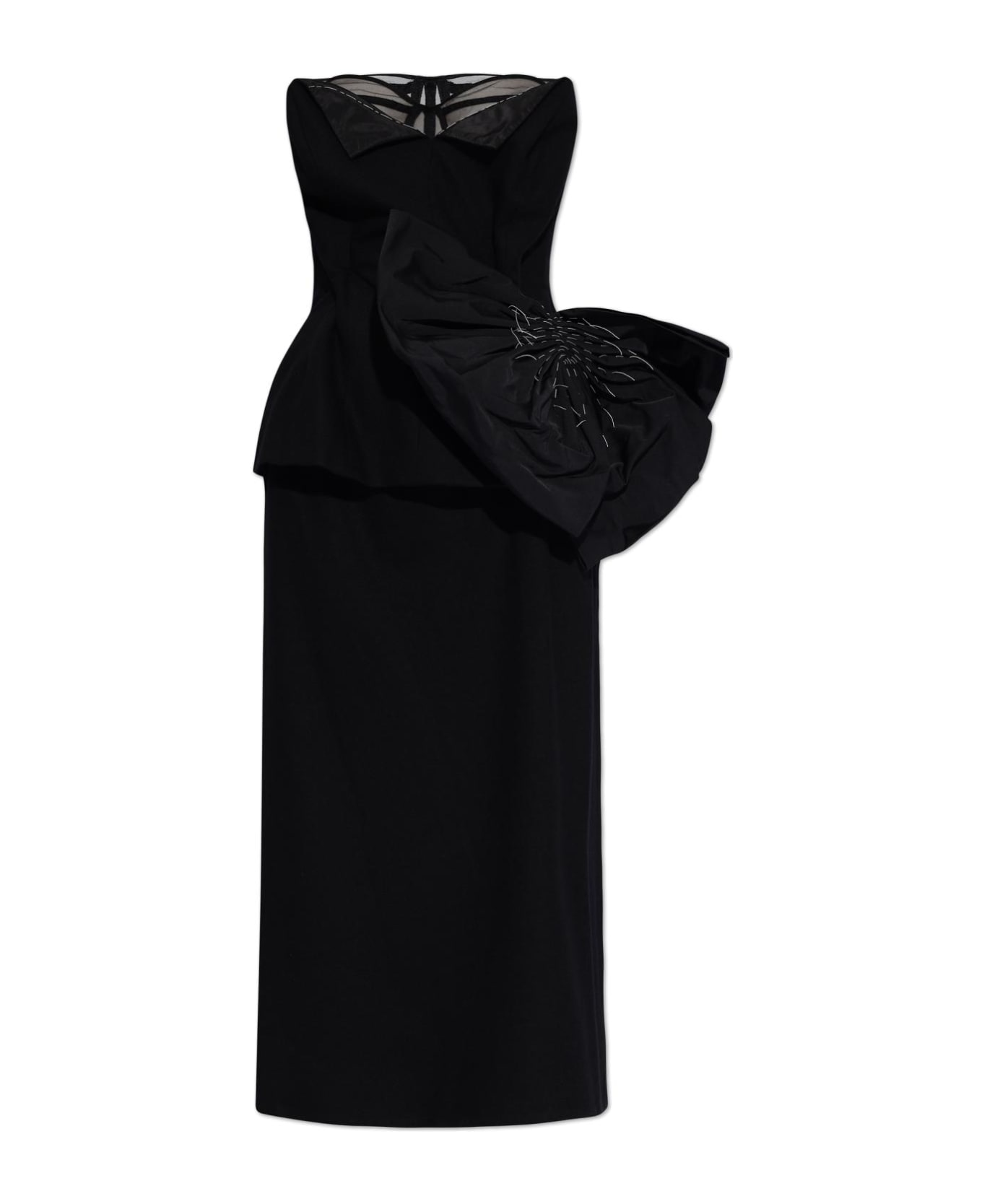 Maison Margiela Dress With Decorative Bow - Black