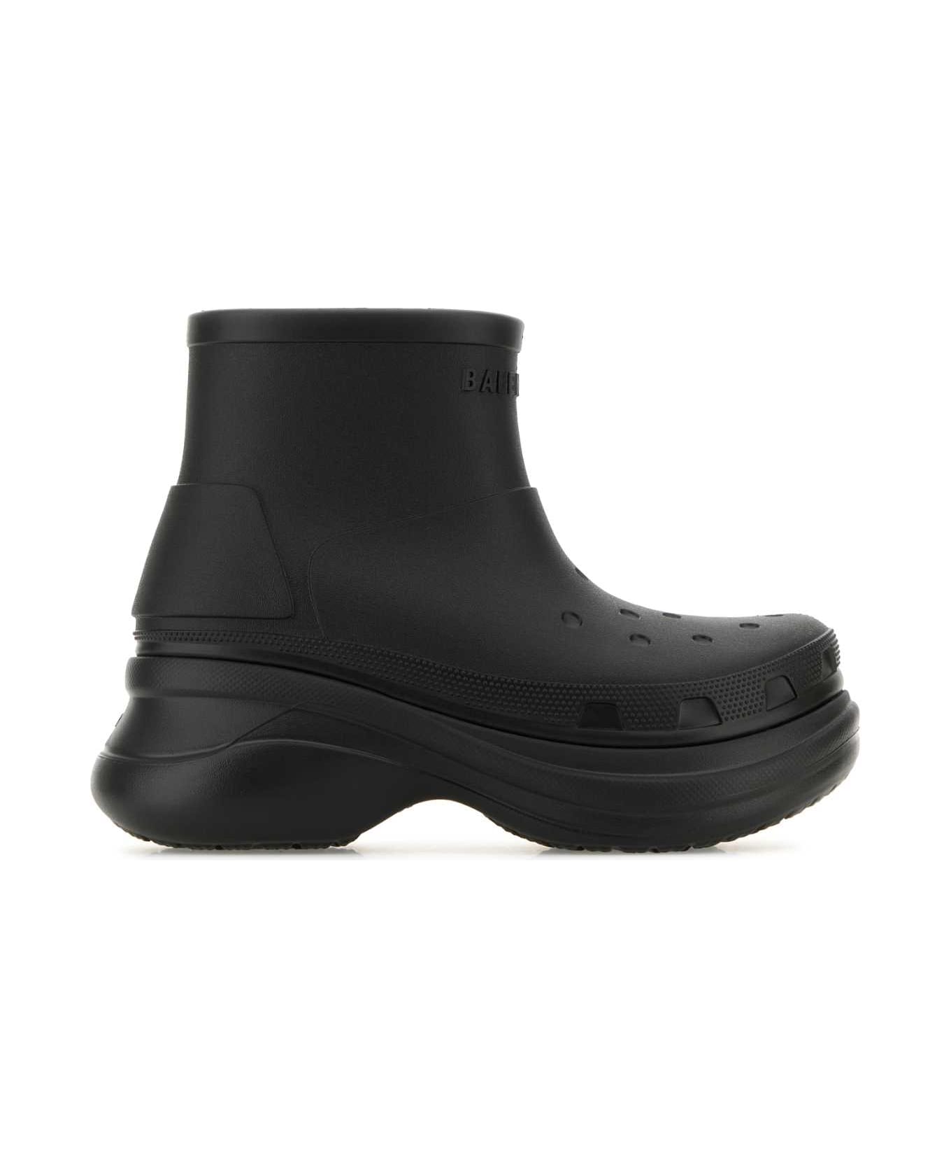 Balenciaga Black Rubber Balenciaga X Crocsâ ¢ Ankle Boots - Black
