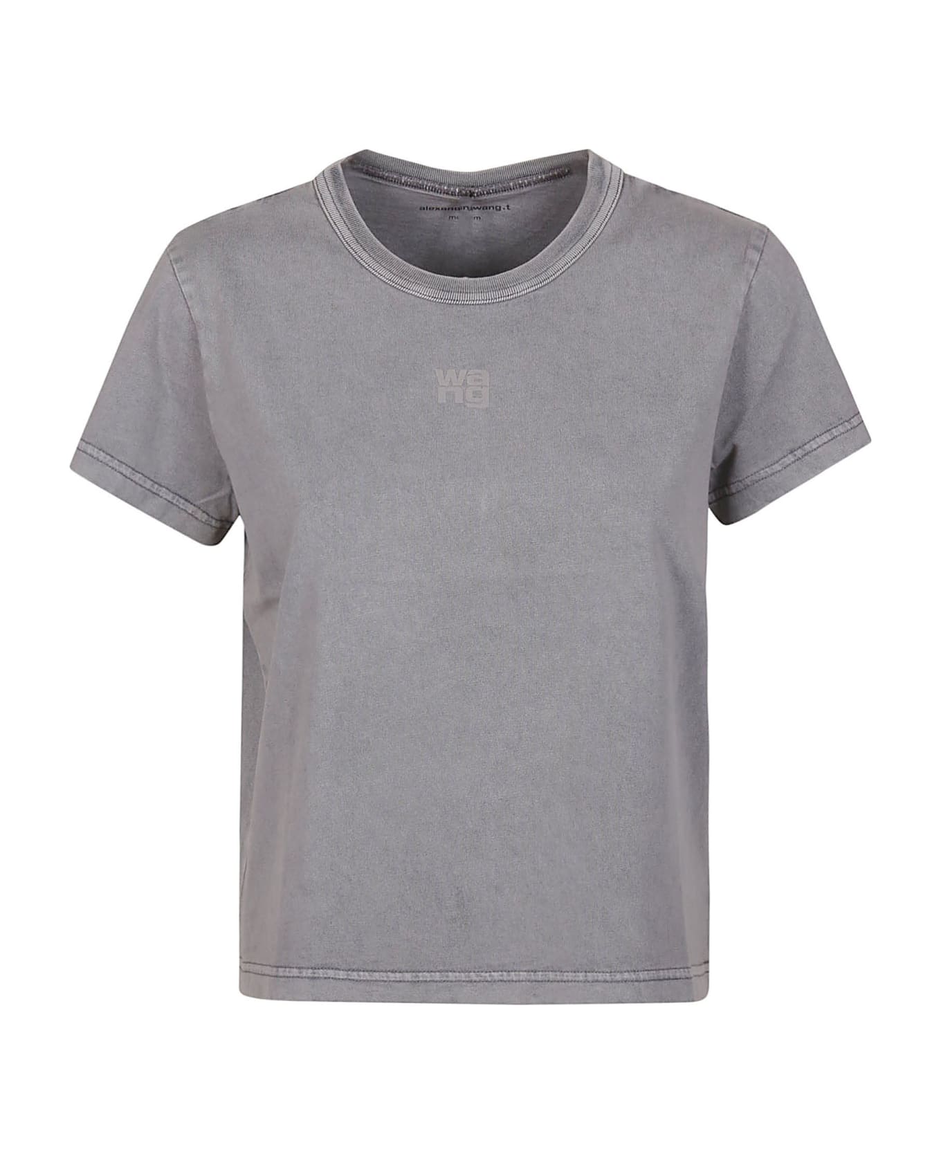 T by Alexander Wang Puff Logo Bound Neck Essential Shrunk T-shirt - A Acid Fog