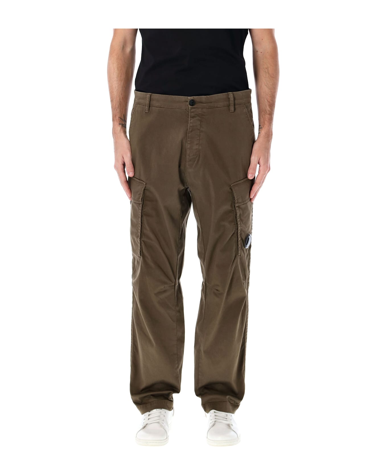 C.P. Company Stretch Sateen Loose Cargo Pants - IVY GREEN